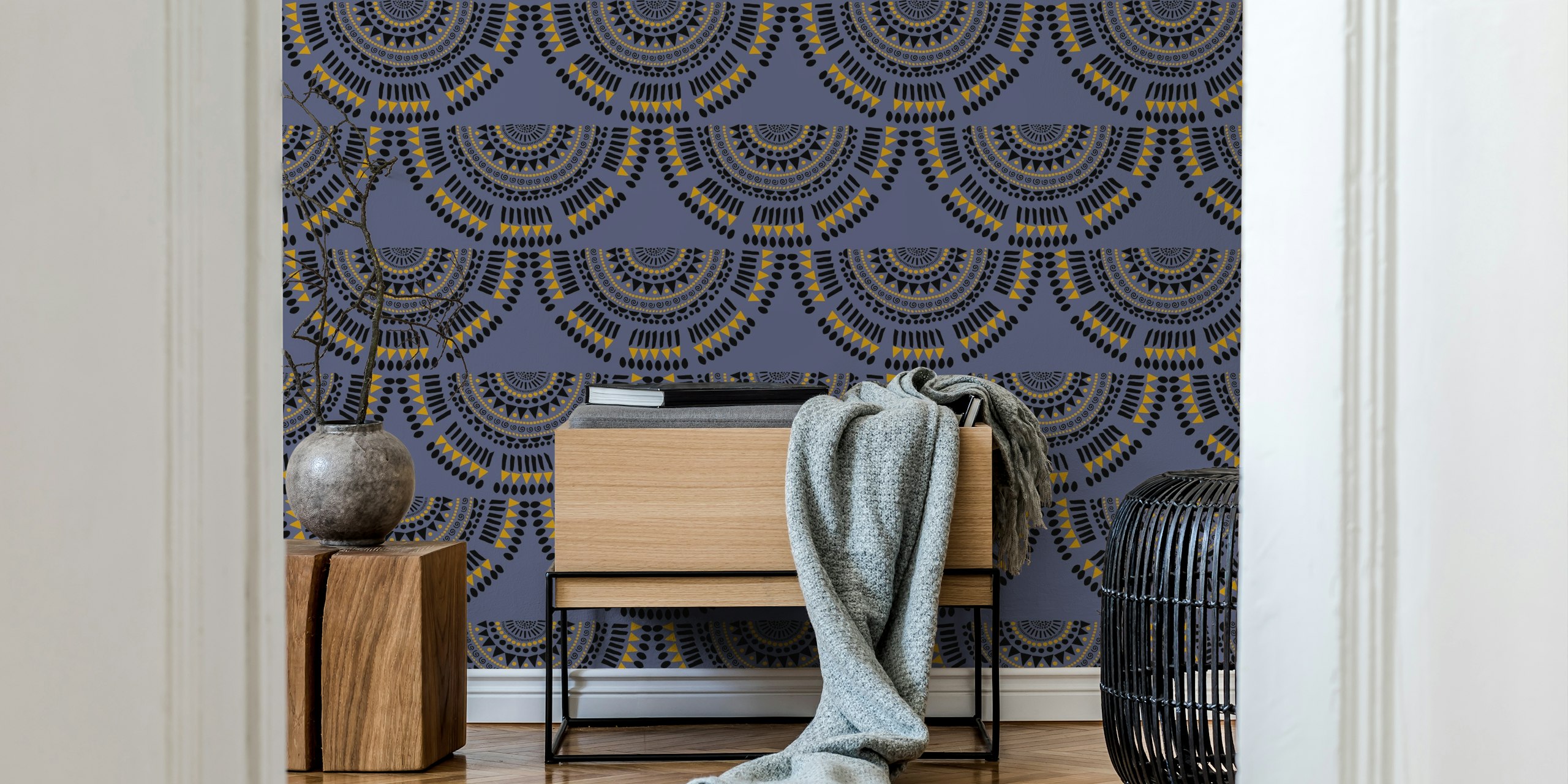 Tribal Arches wallpaper in een kamer