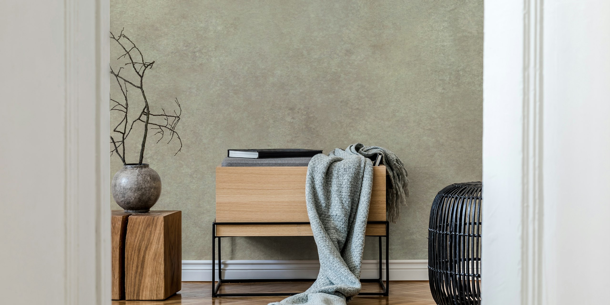 Sueded Leather Forever wallpaper in a room