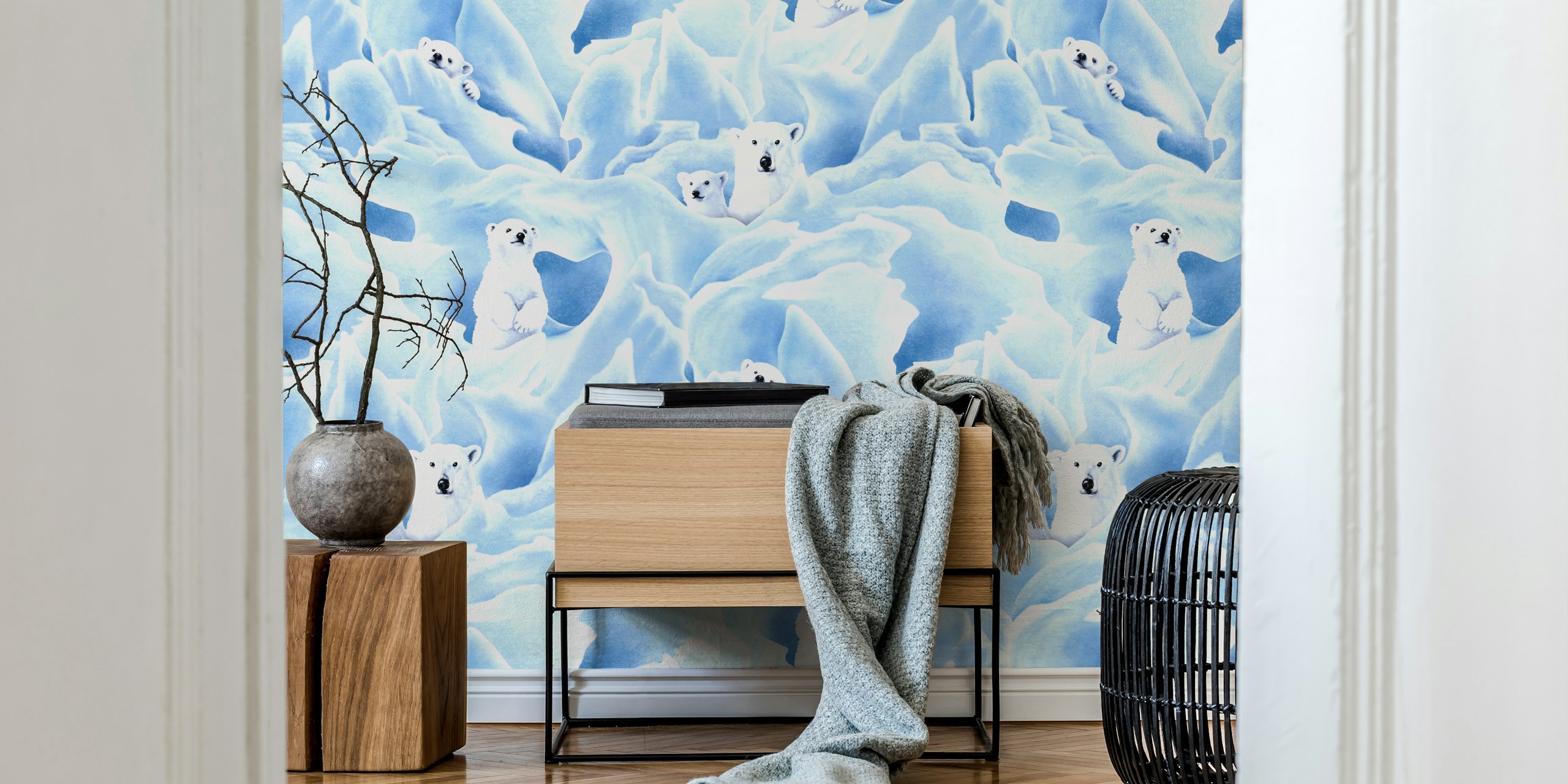 Dizajn tapeta Arctic Glacier Polar Bear Family