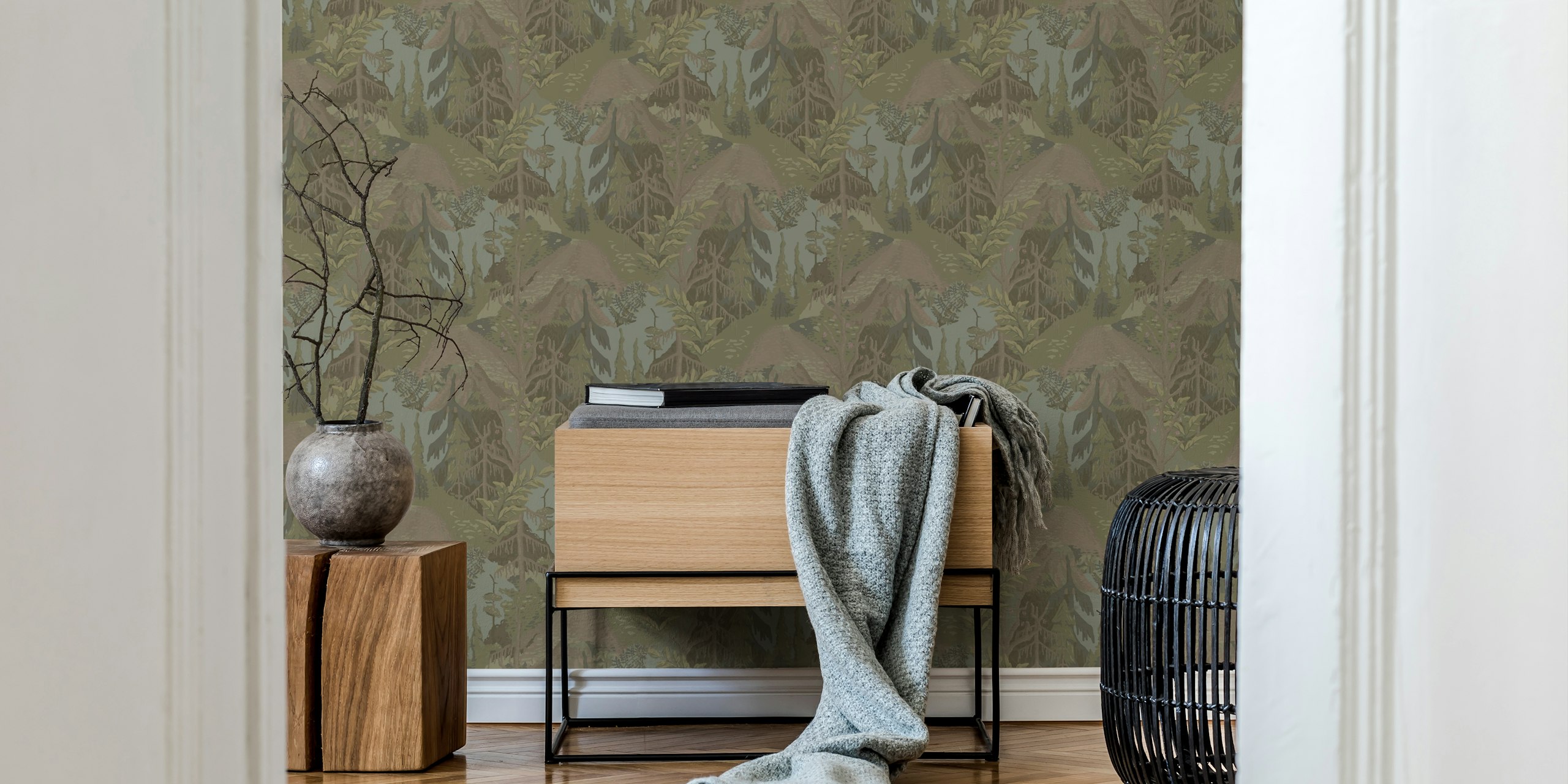 Papel de parede September Forest em um quarto