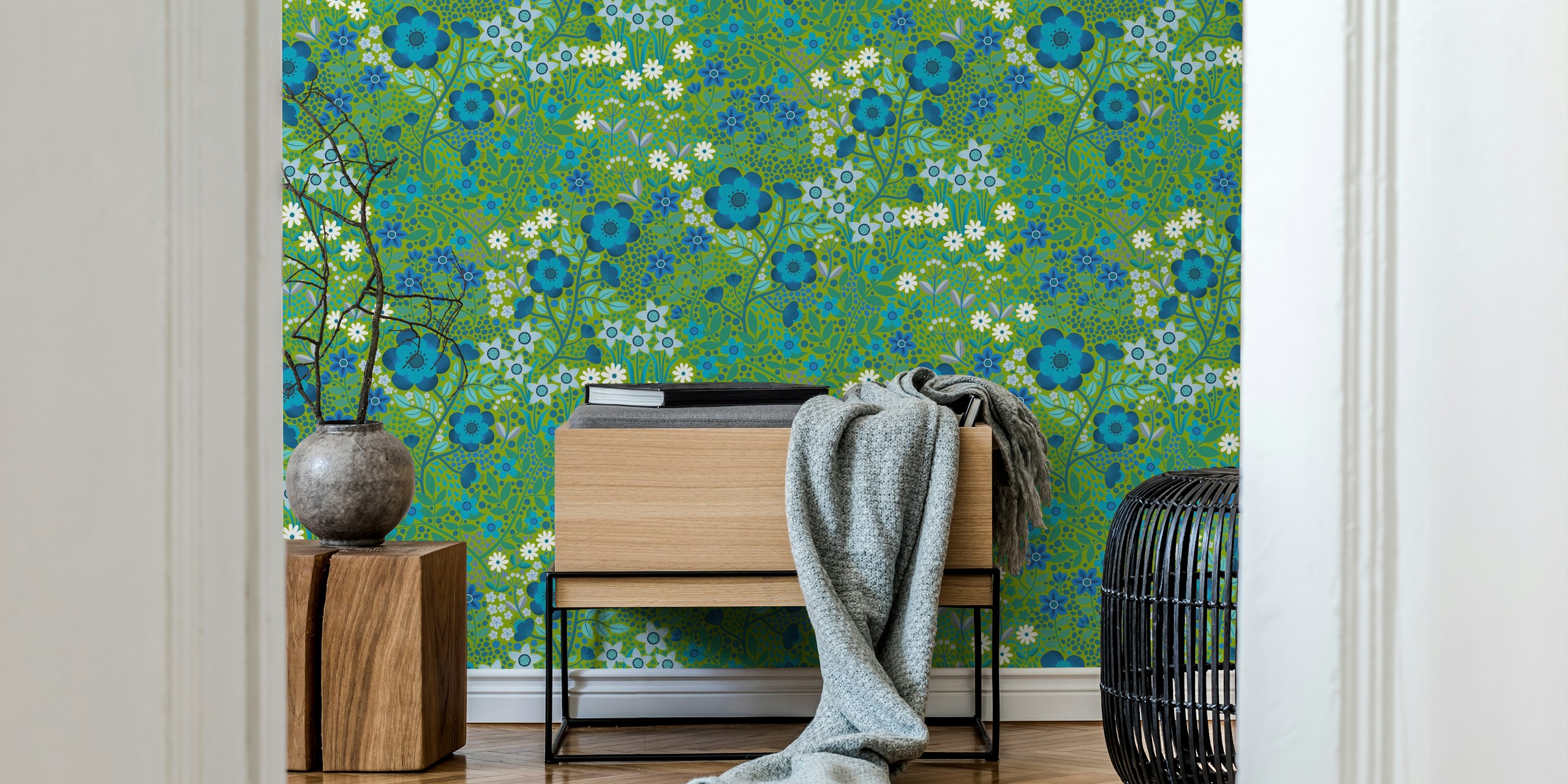 papel de parede Summer Flower Garden em uma sala