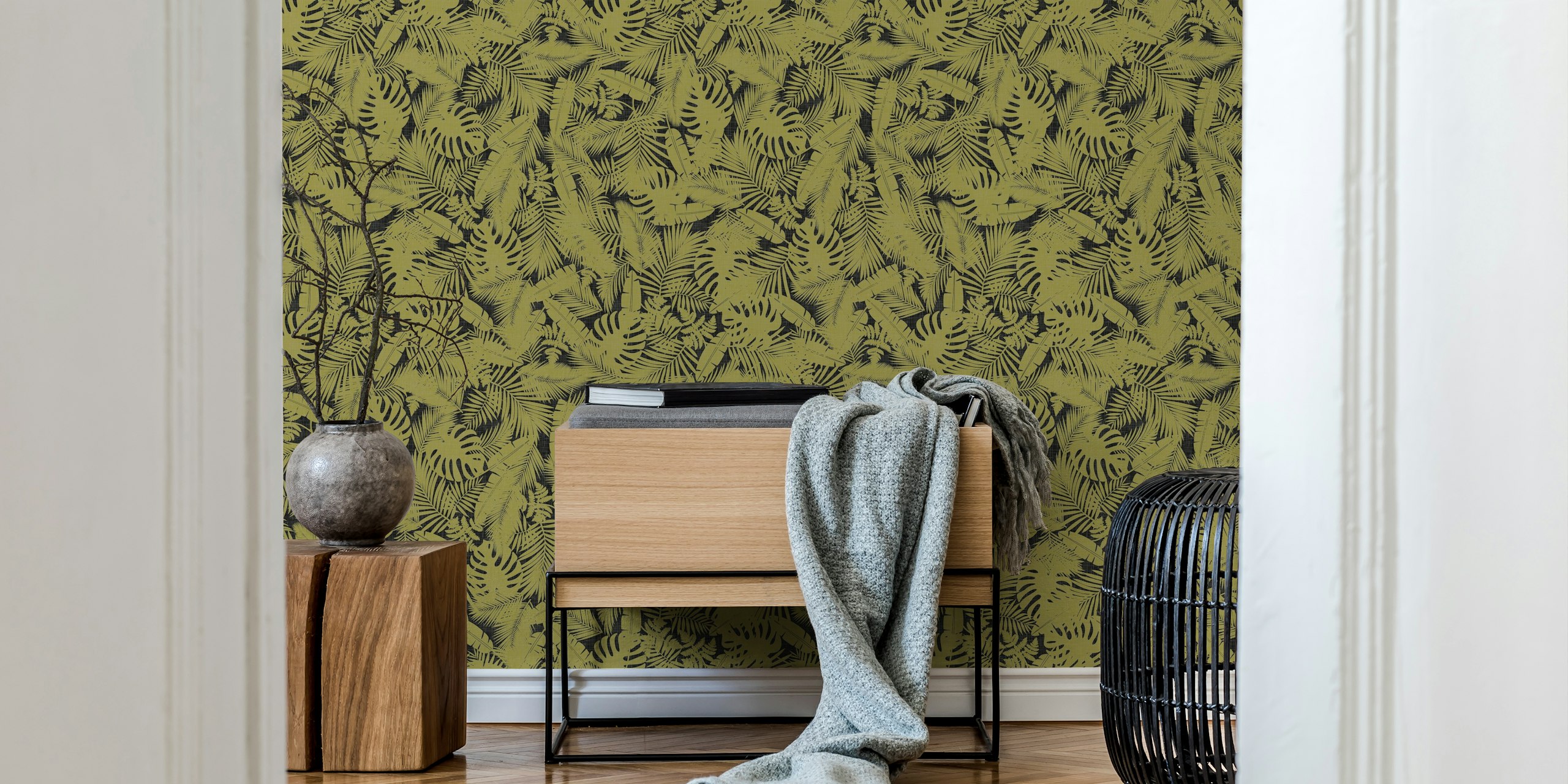 Tropical Foliage - Exotic Leaves in Khaki u stylish sobi