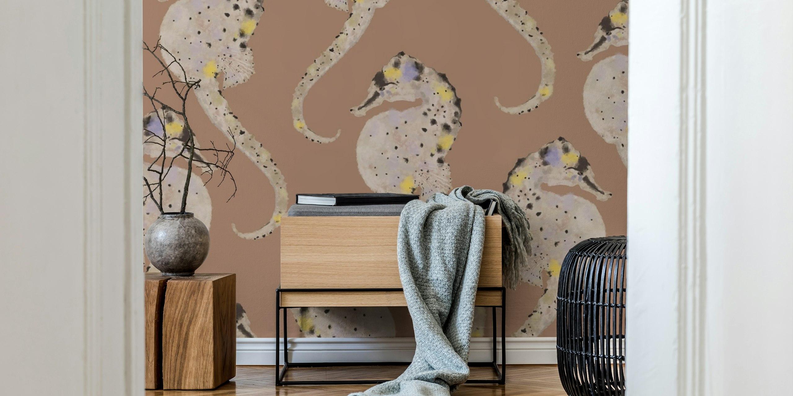 Hippocampus 03 muurpapier in een kamer