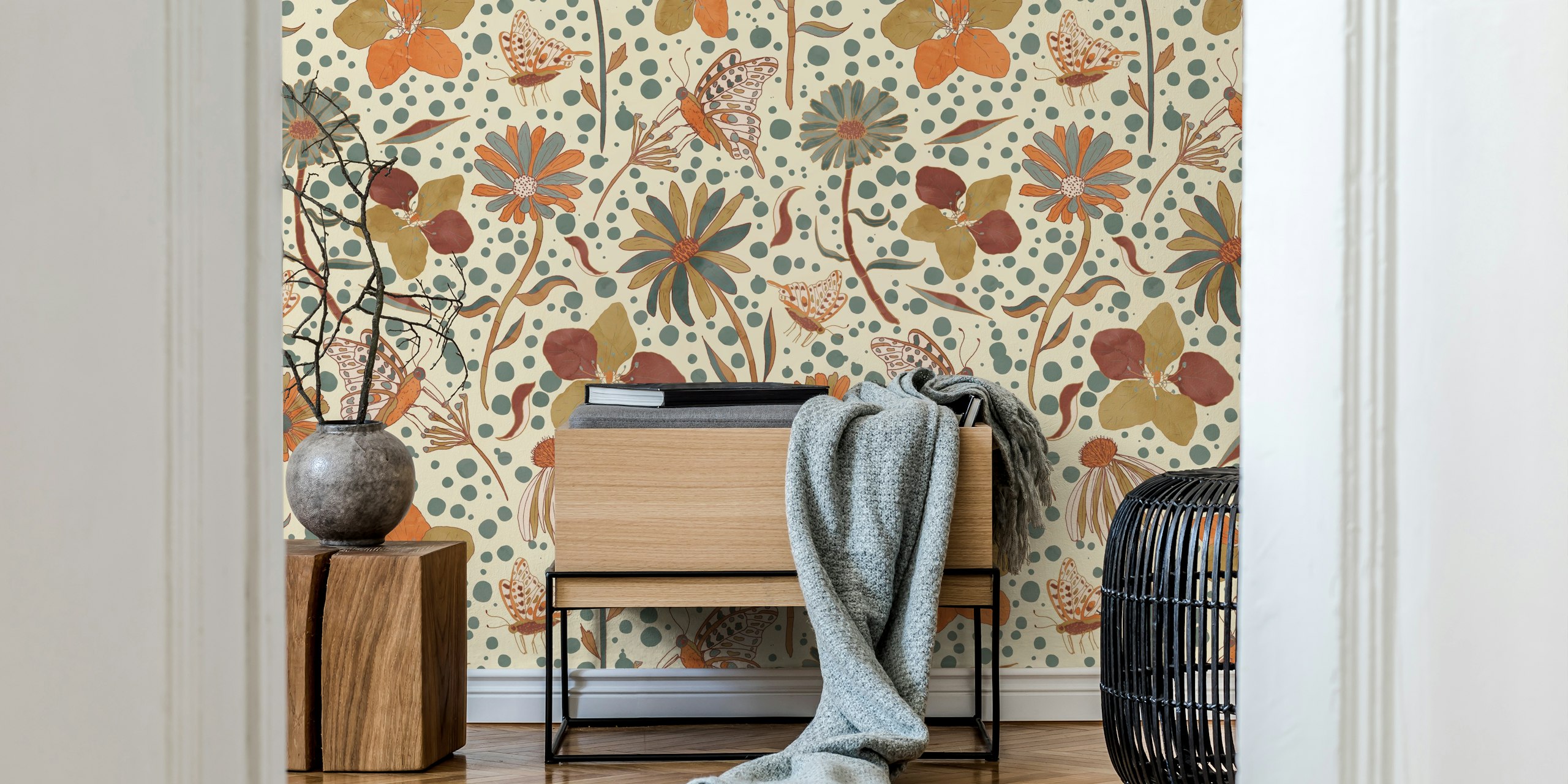 Secret Butterfly Garden wallpaper in a room