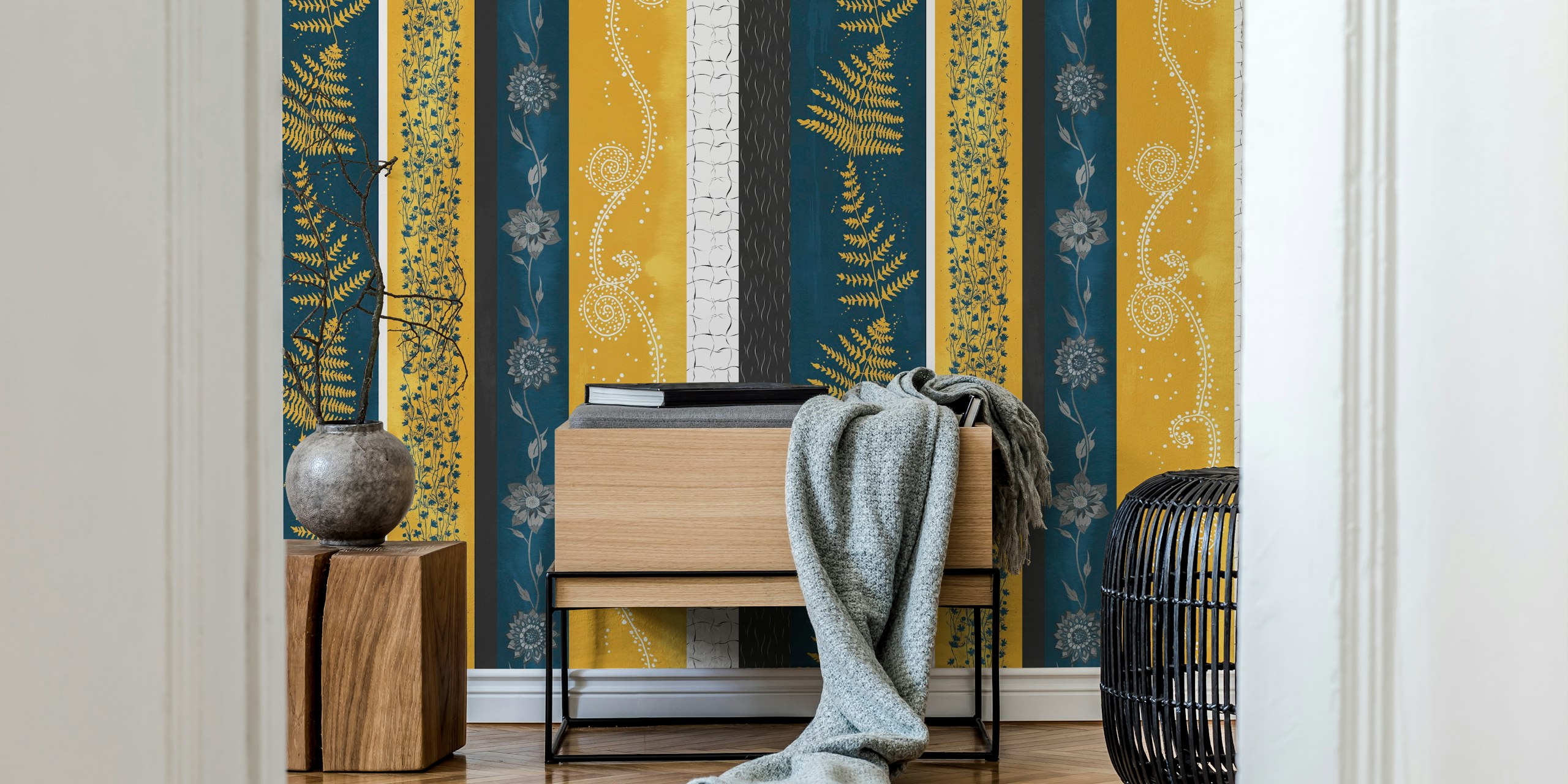 Abstract Nature Stripes tapetdesign