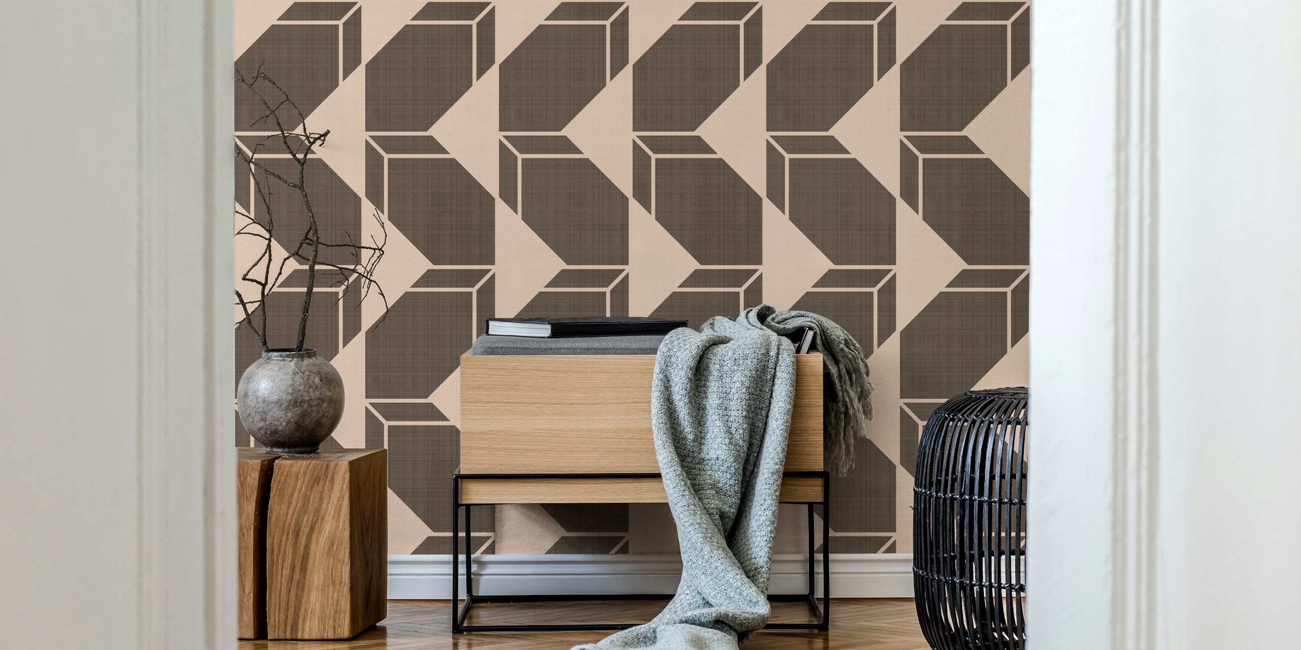 Earthy Minimal Balanced Cheater Quilt wallpaper
