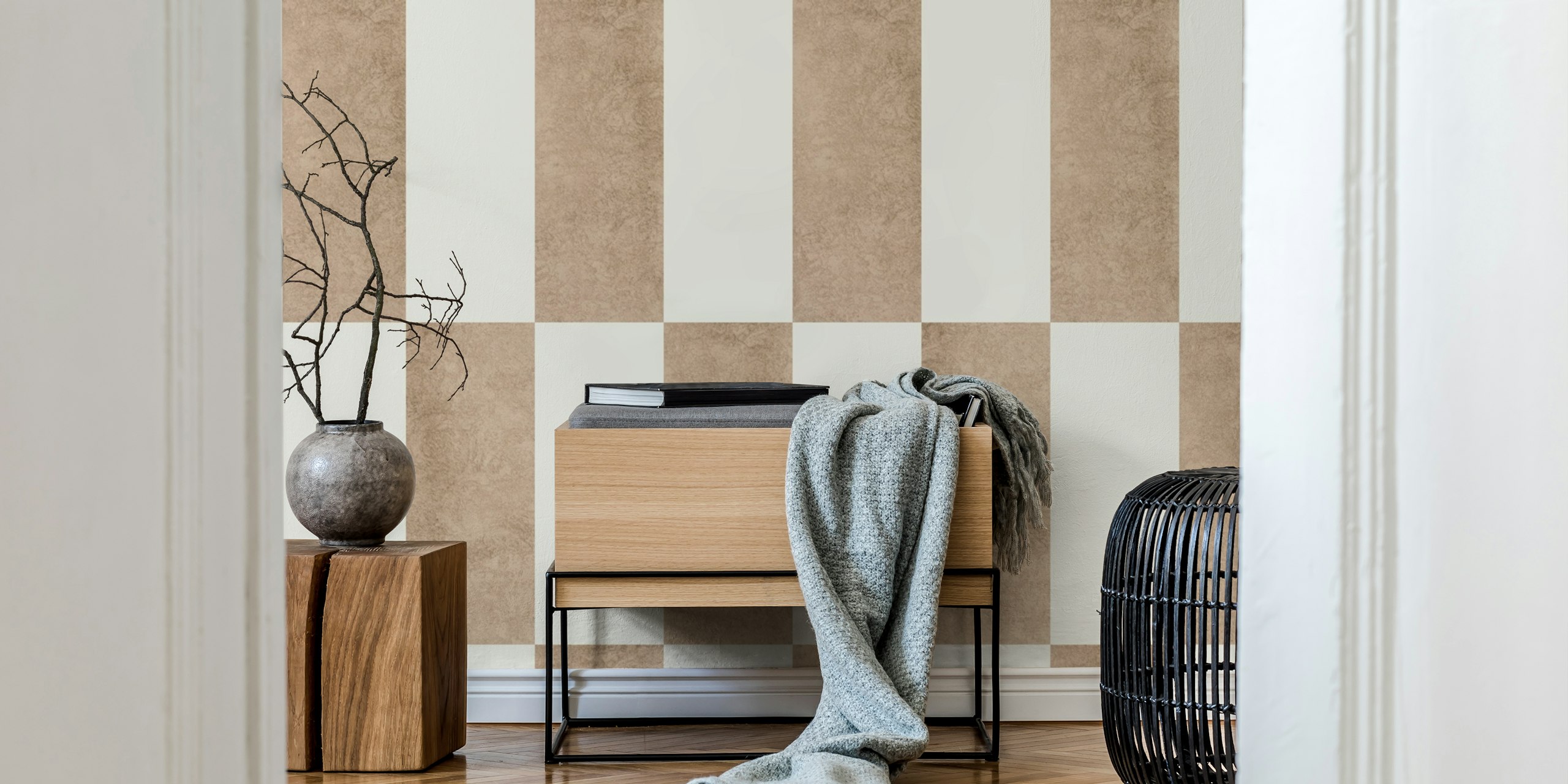 Concrete Stripes 01 wallpaper in a room