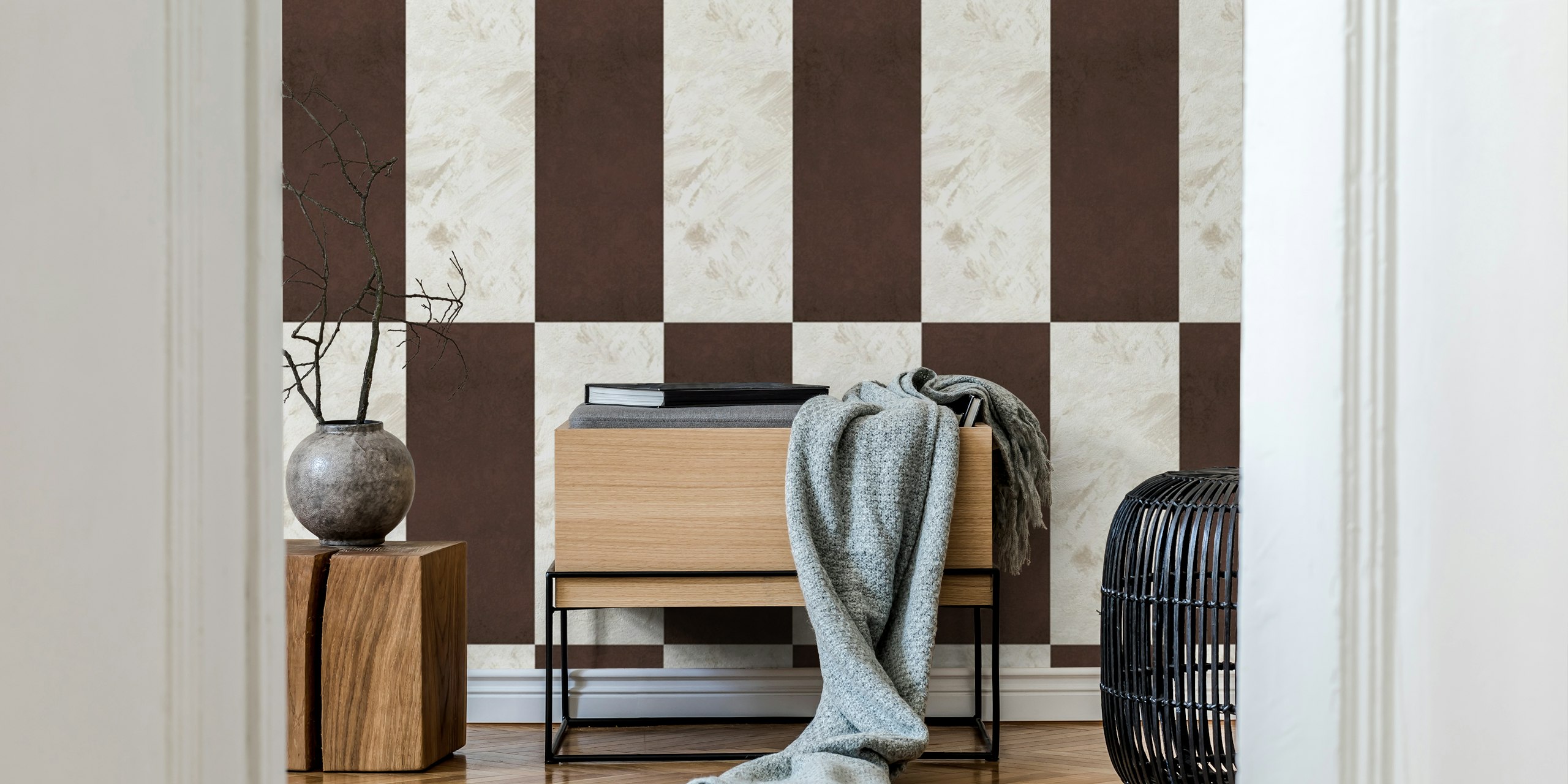 Concrete Stripes 02 tapet i ett modernt rum