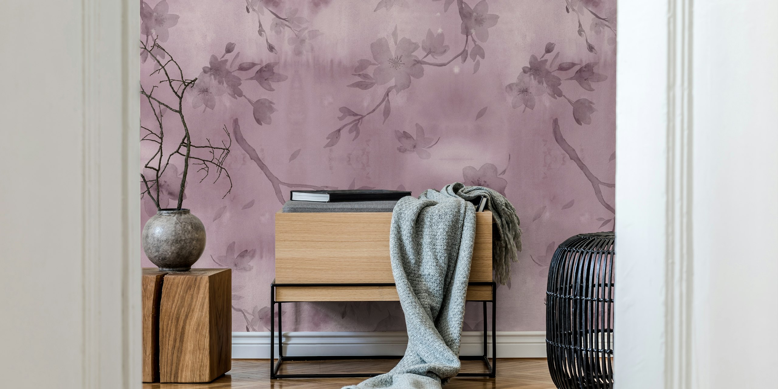 Papier peint Faded Floral Elegance dans une pièce