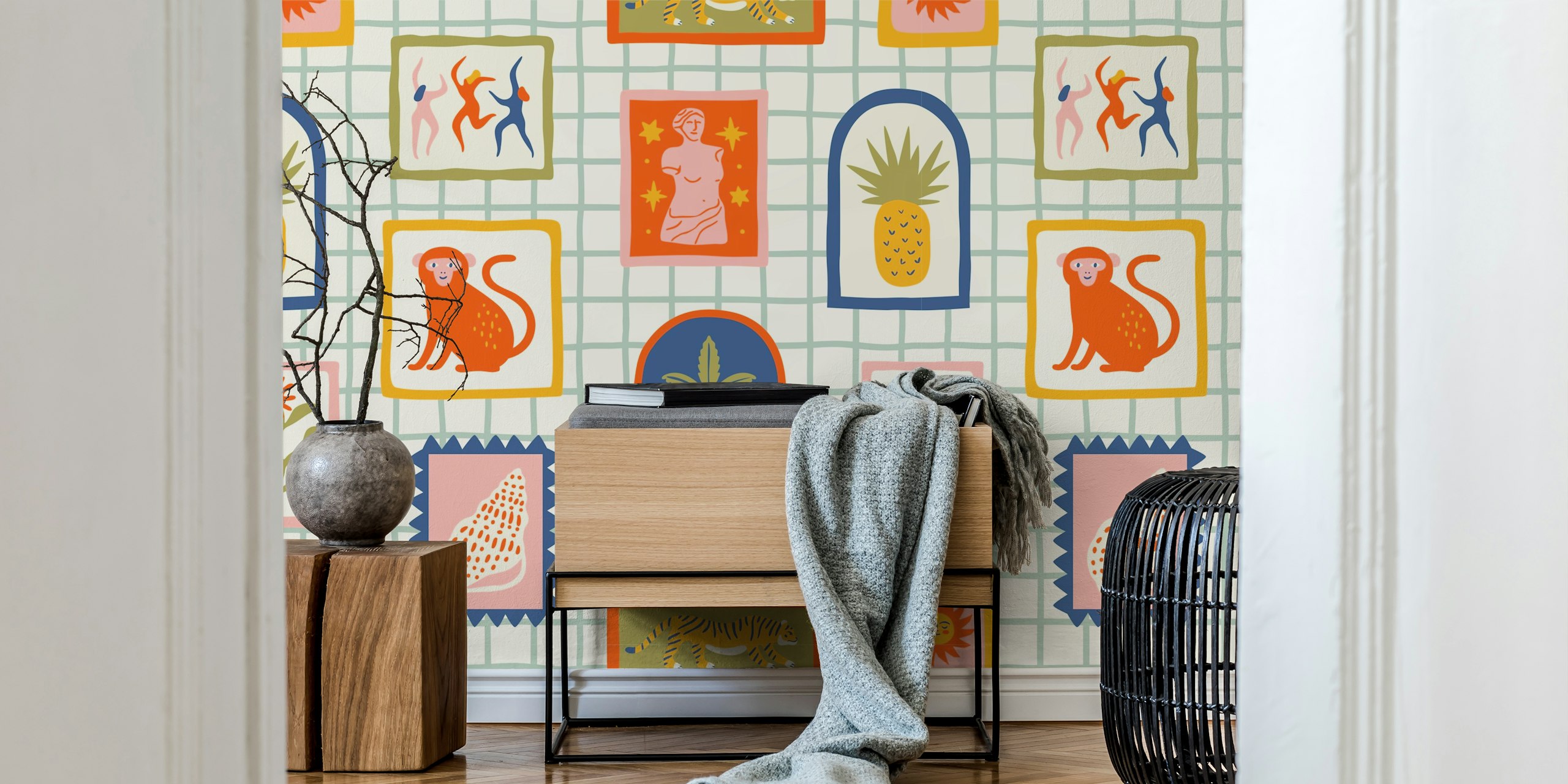 Retro Tropical Fun tapetdesign i et rom