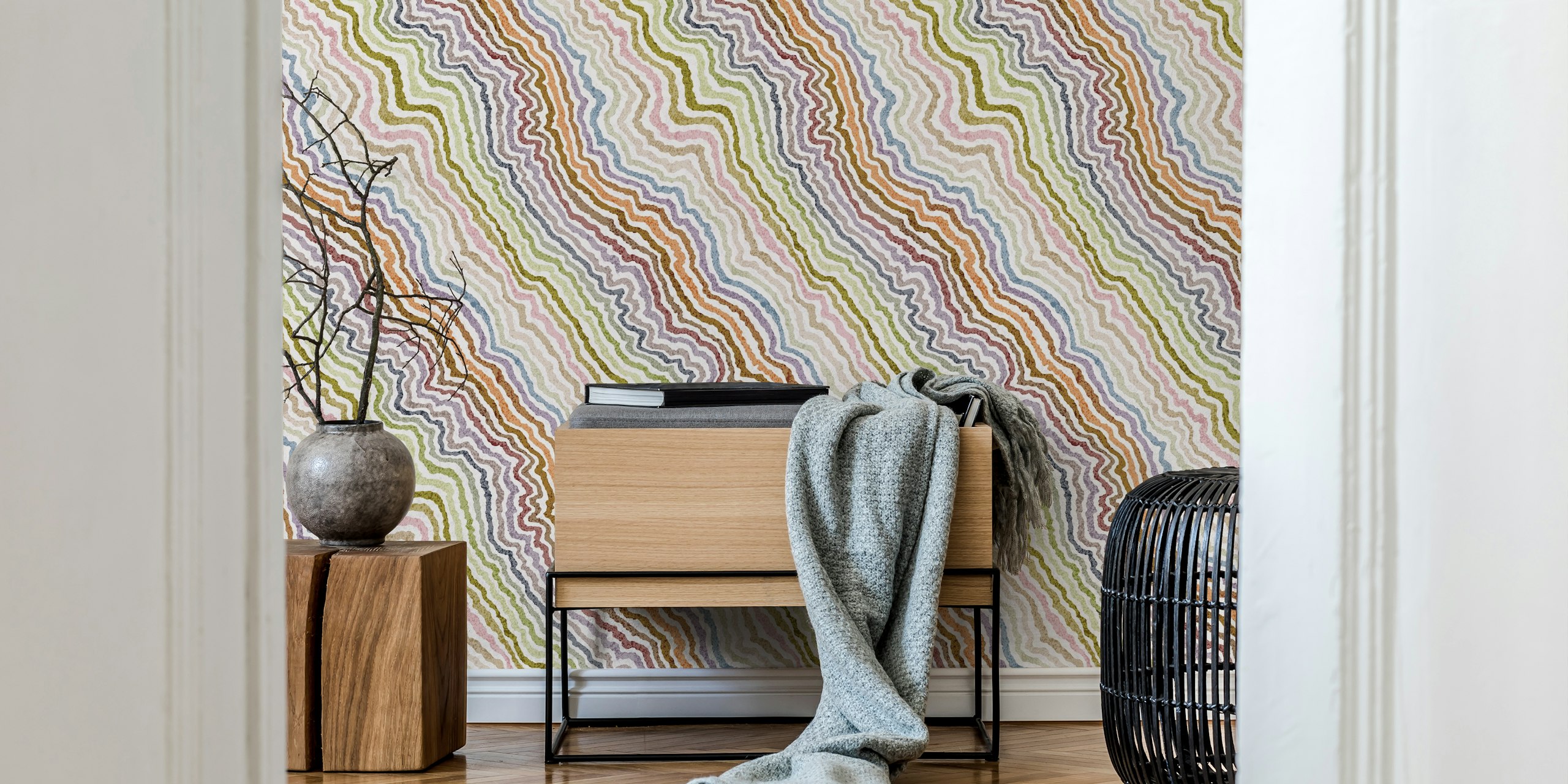 Papel de parede Earth Quartz em uma sala moderna