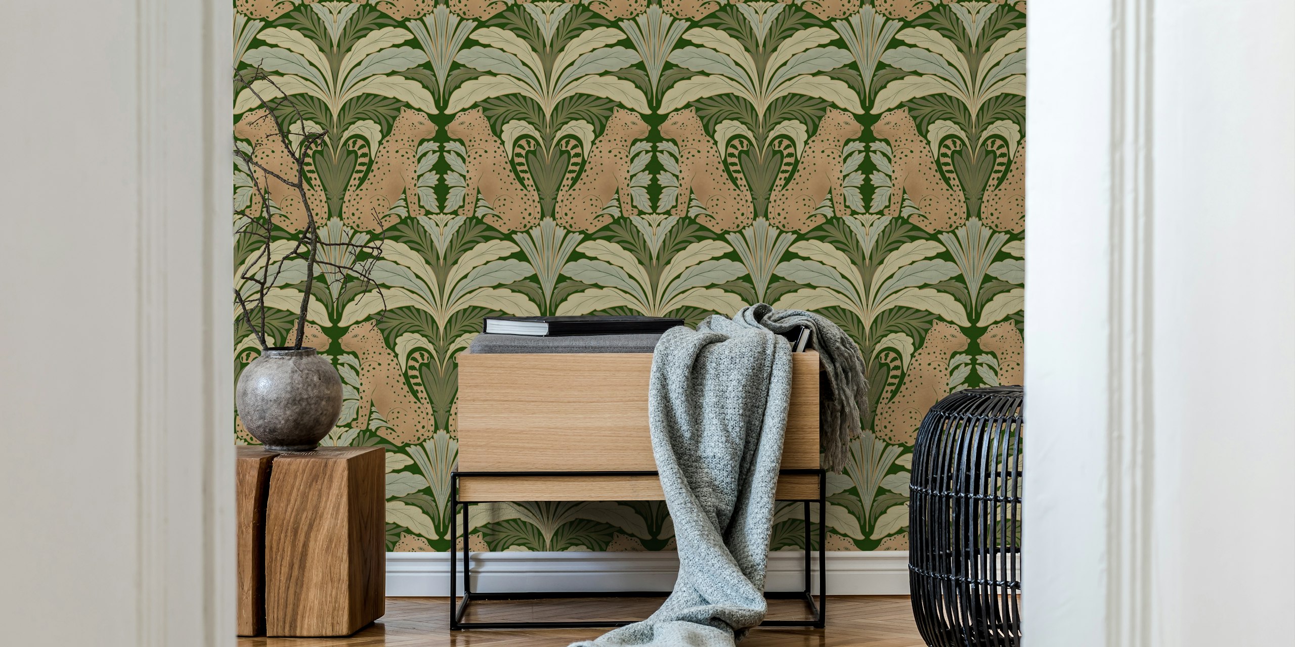 Design tapety Wild Jungle Elegance v místnosti