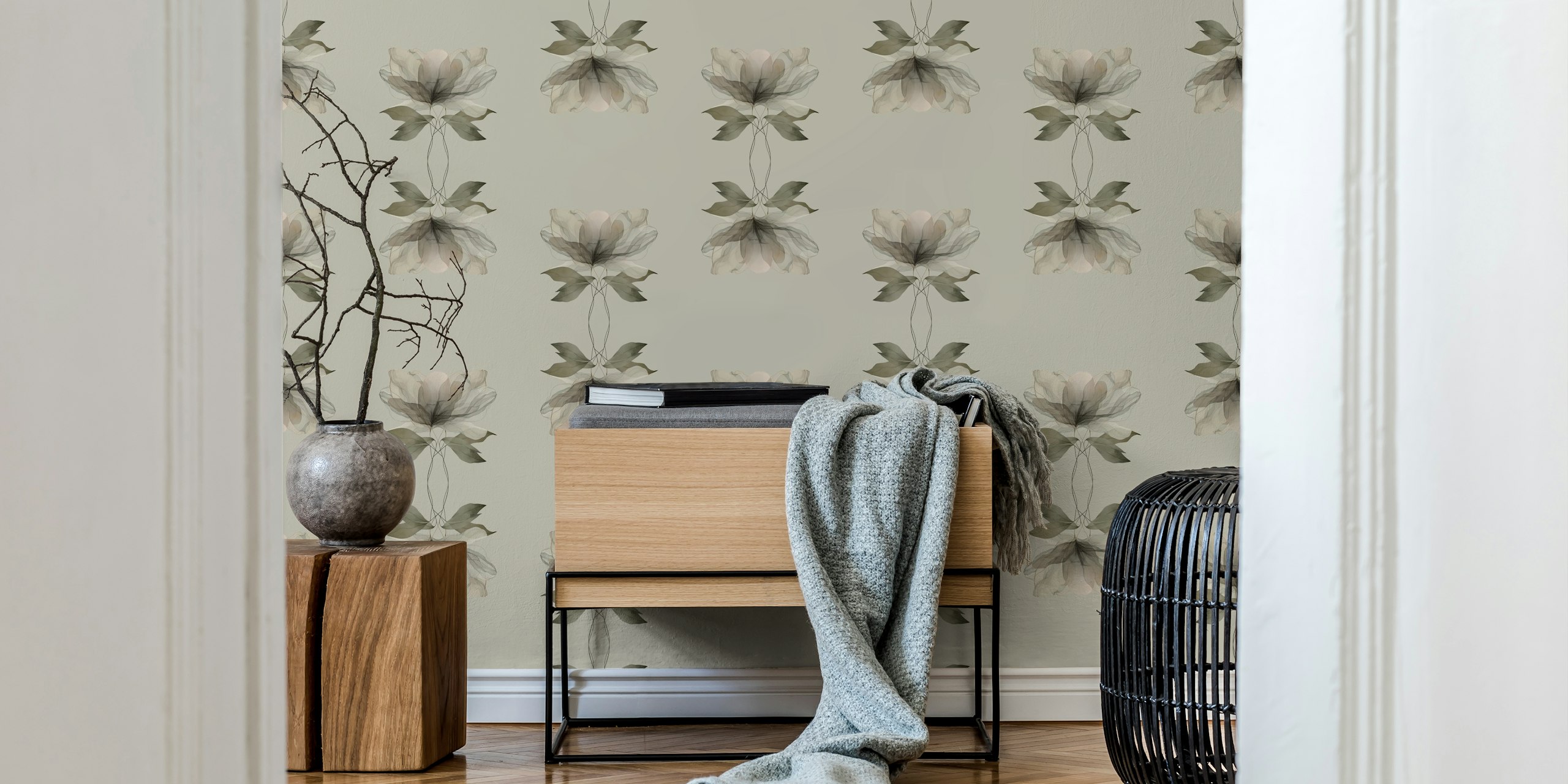 Dreamy Sage Pattern tapet i et rum
