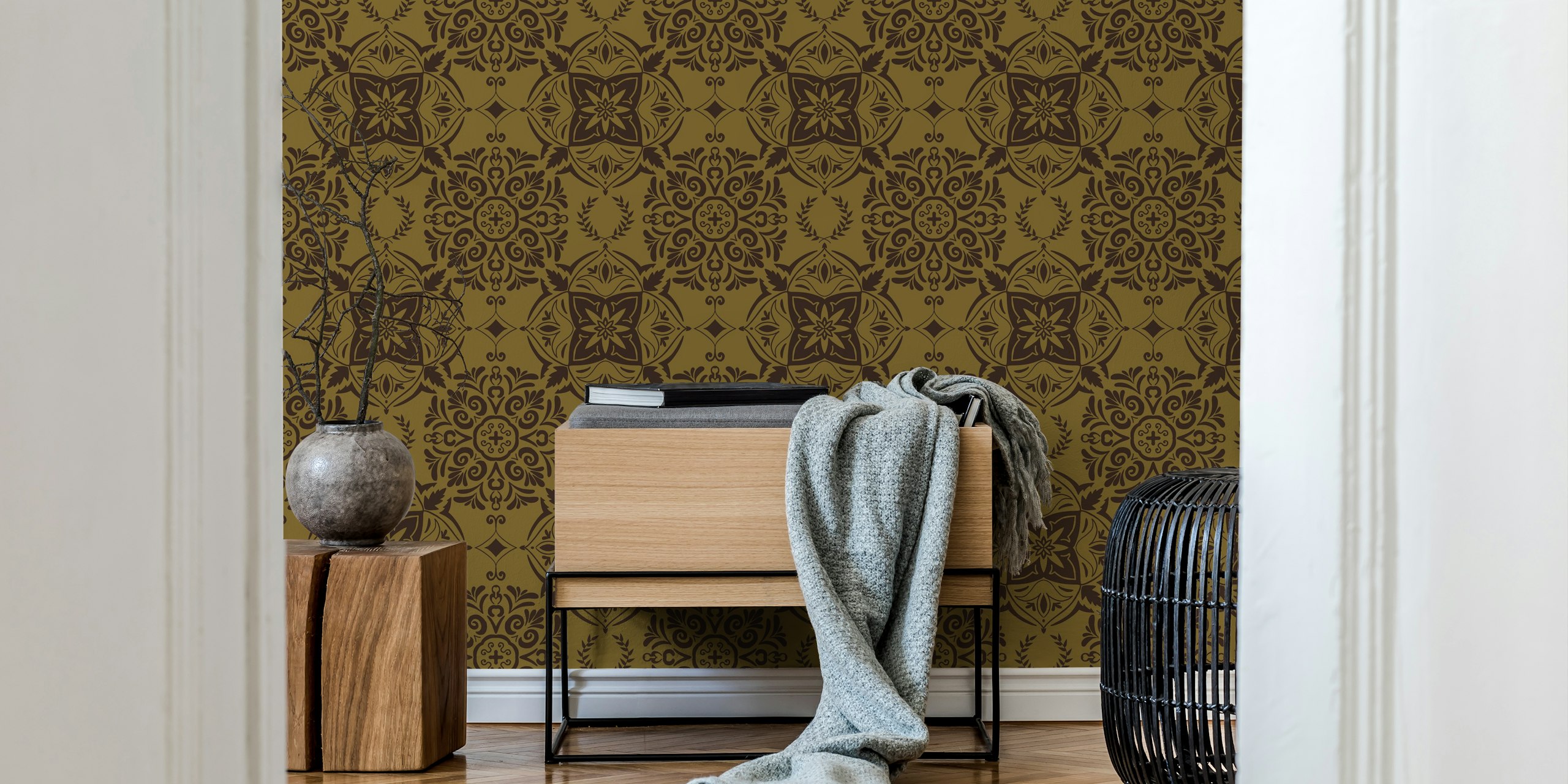 Classic Baroque Art tapetti huoneasetteluussa