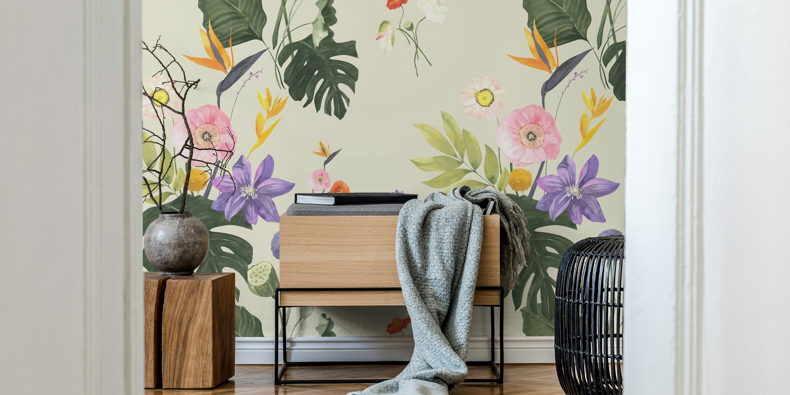 Vibrant Tropical Blooms Pattern huoneessa