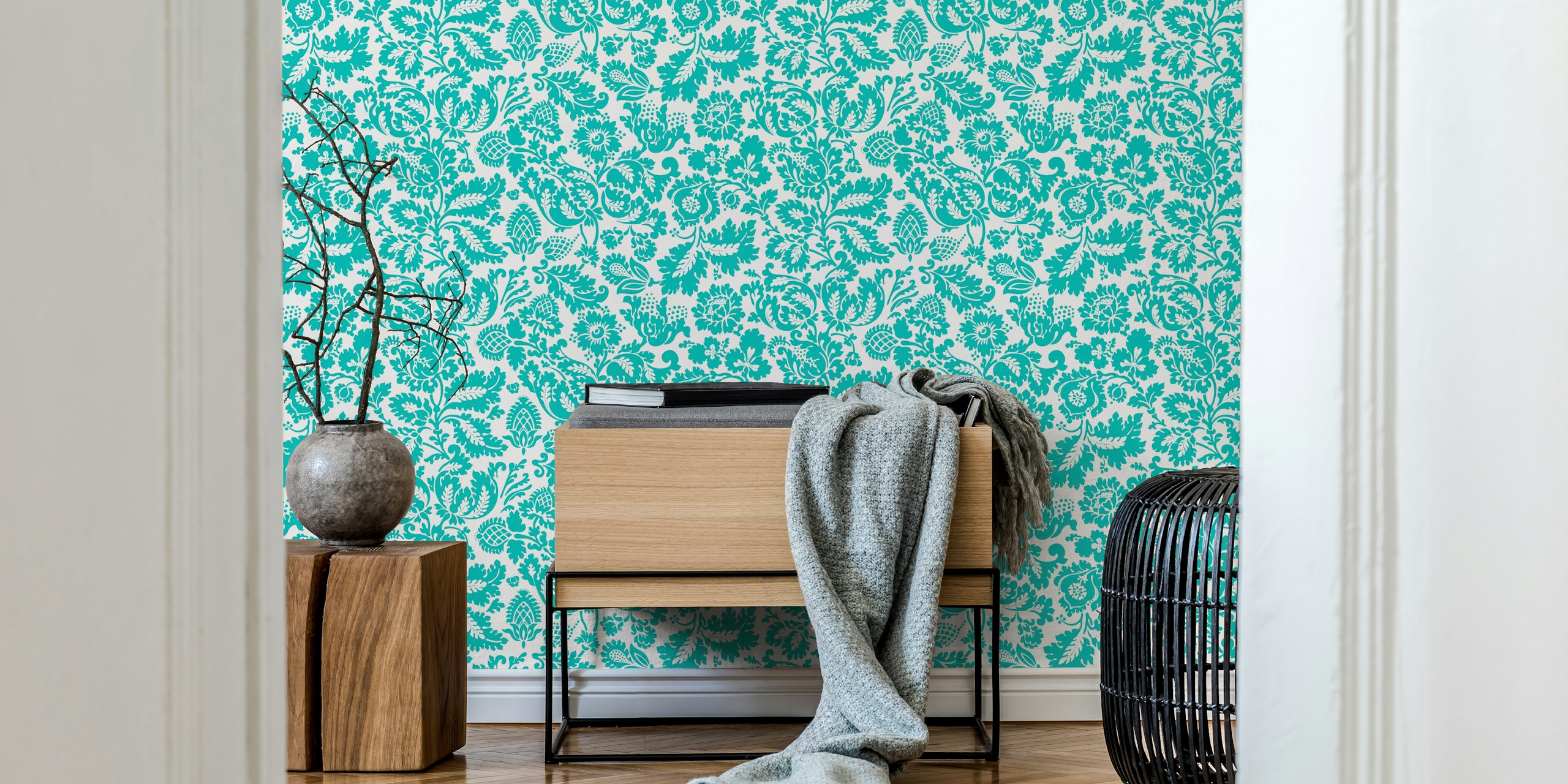 Victorian William Morris Venetian 4 Tapete in einem Zimmer