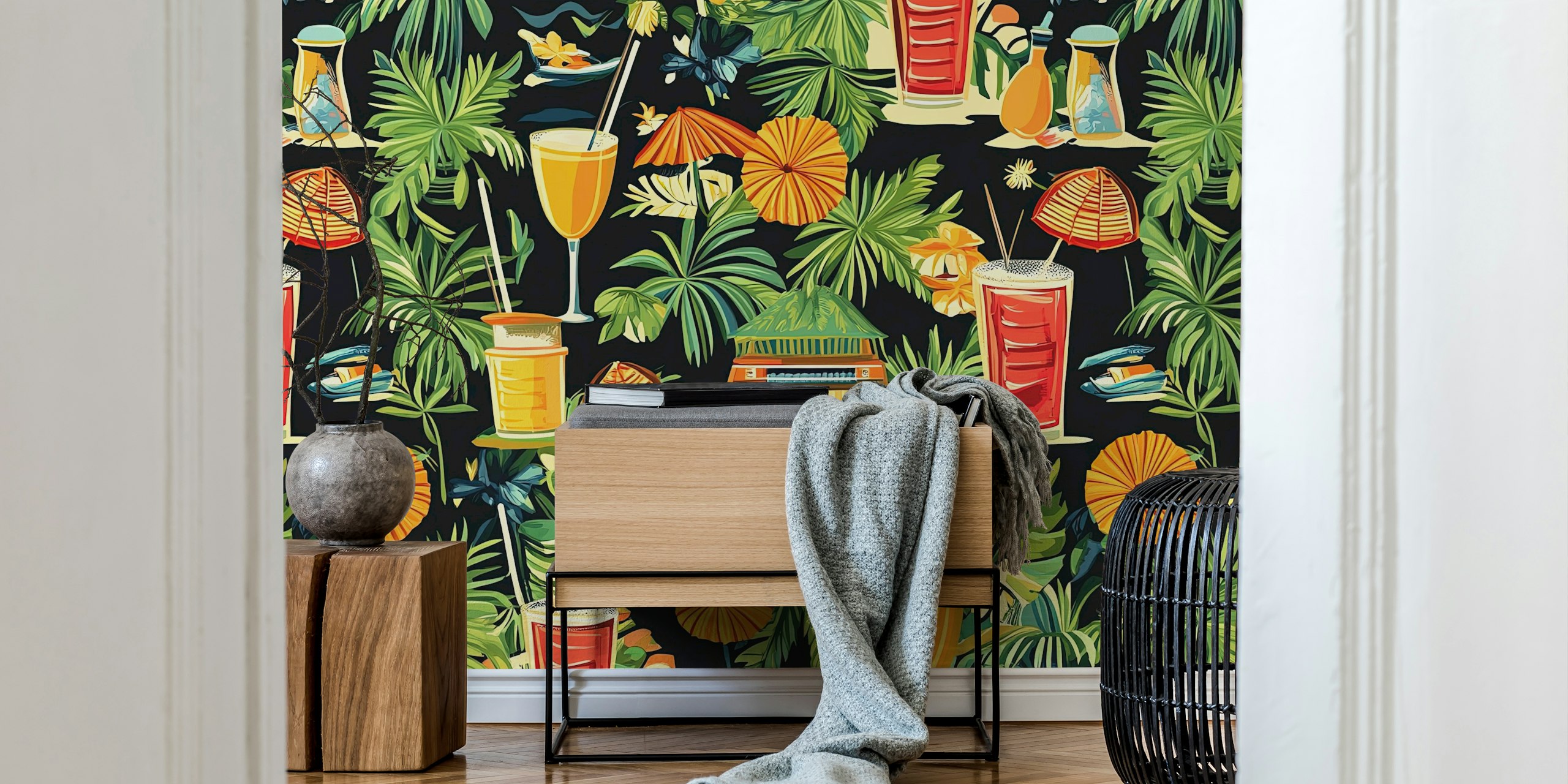 Tropical Faves (Dark) tapeta v místnosti