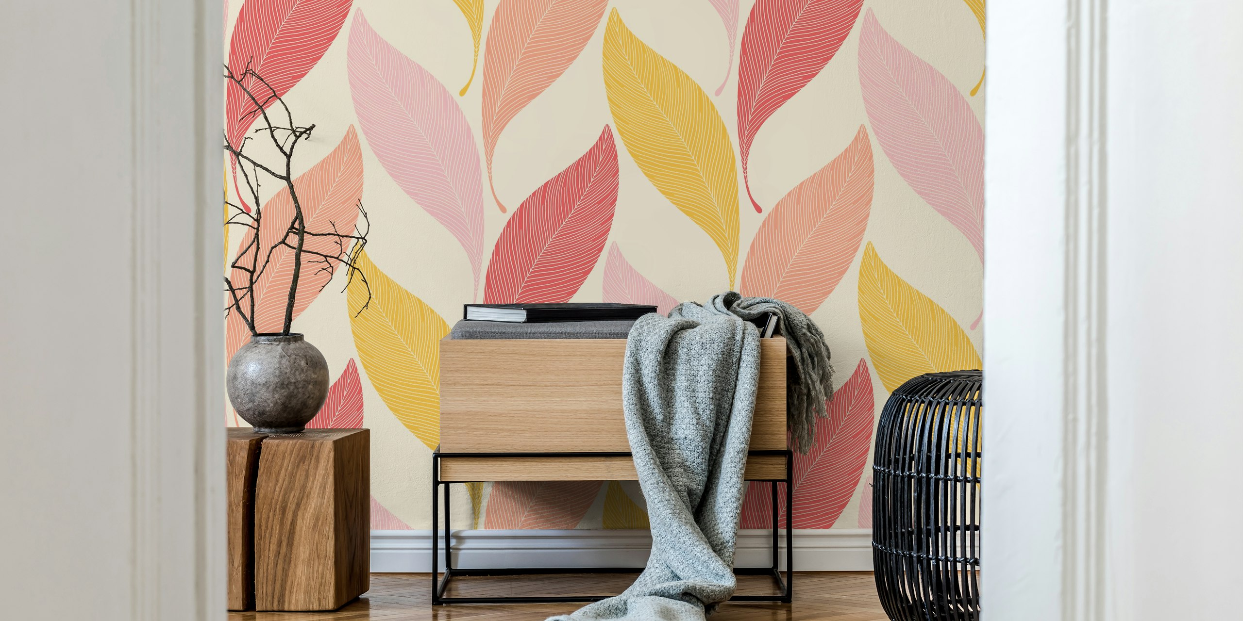 Tango Chevron Leaves wallpaper in a room