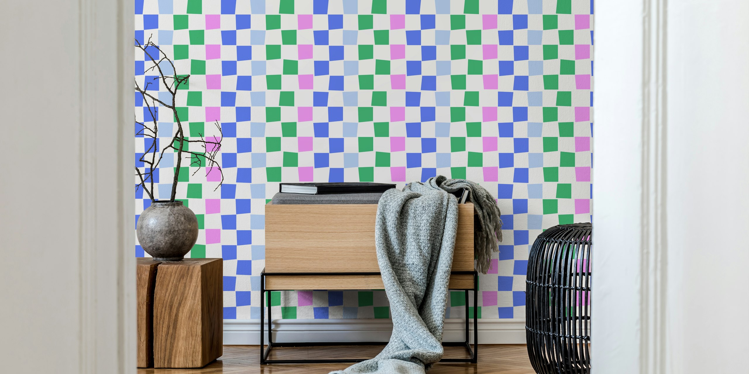 Vivid Color Tiles No2 ταπετσαρία σε ένα δωμάτιο