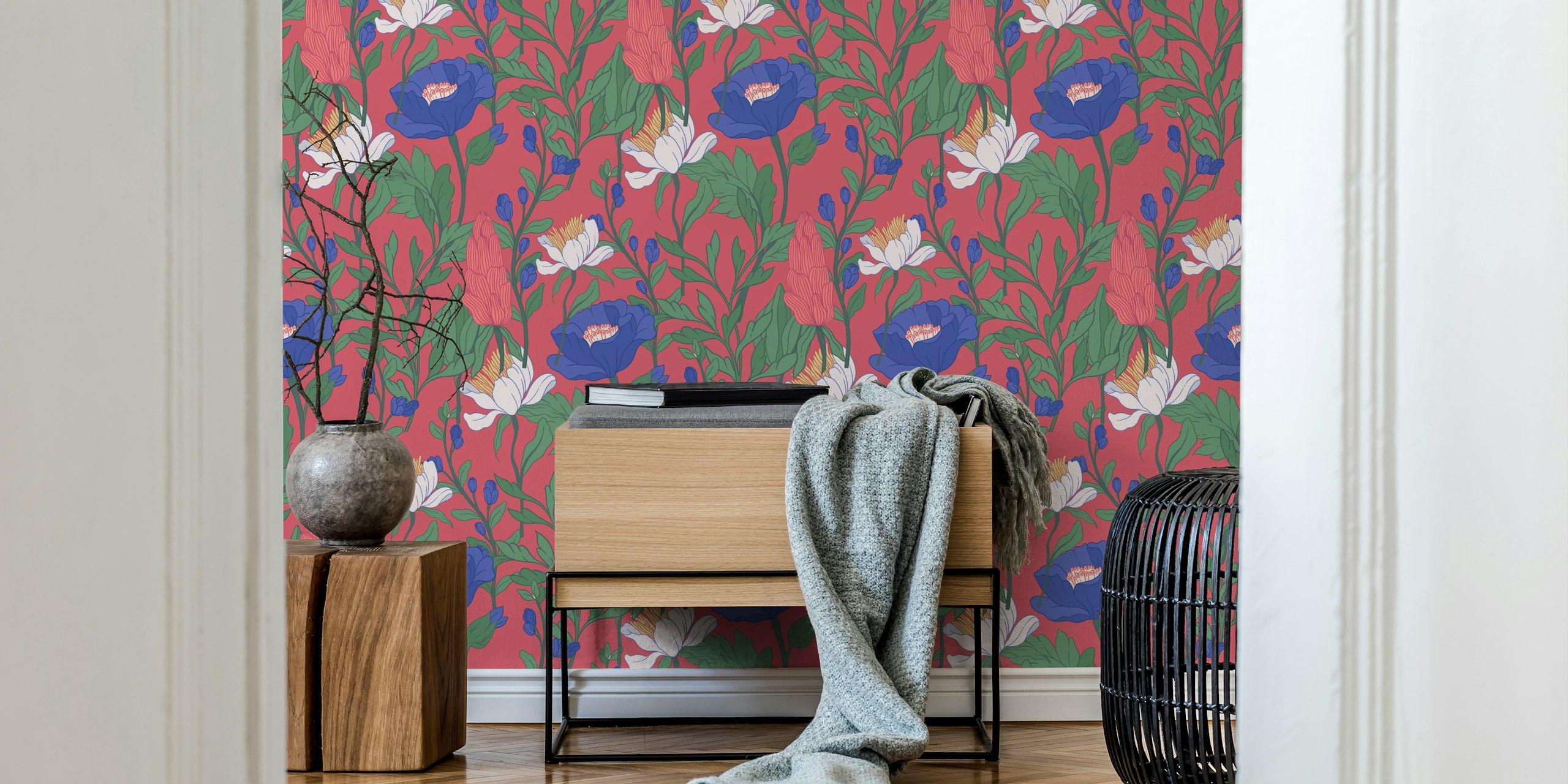 Waking Dream bloemenbehang in een kamer