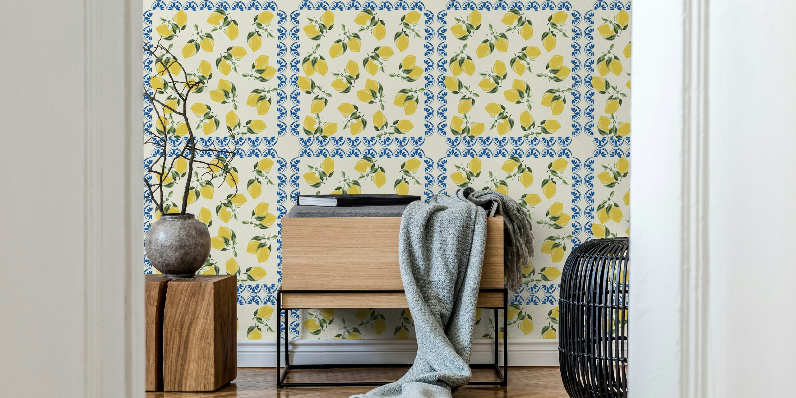 Citrus summer lemons wallpaper design