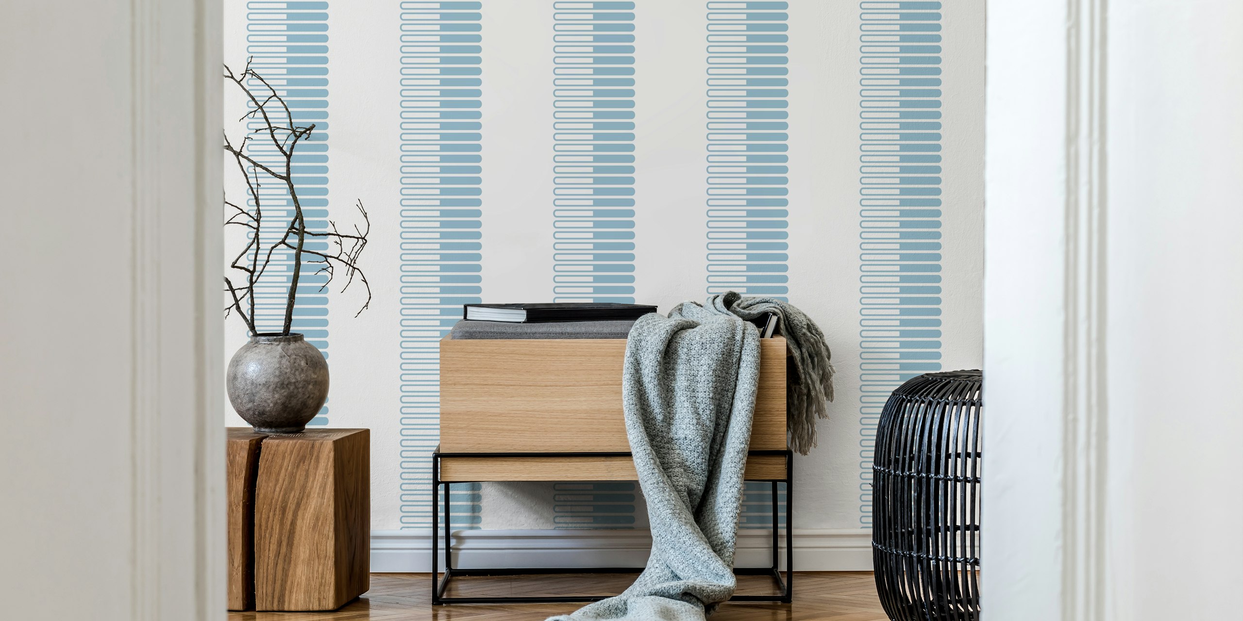 Modern Elegant Light Blue Stripes wallpaper