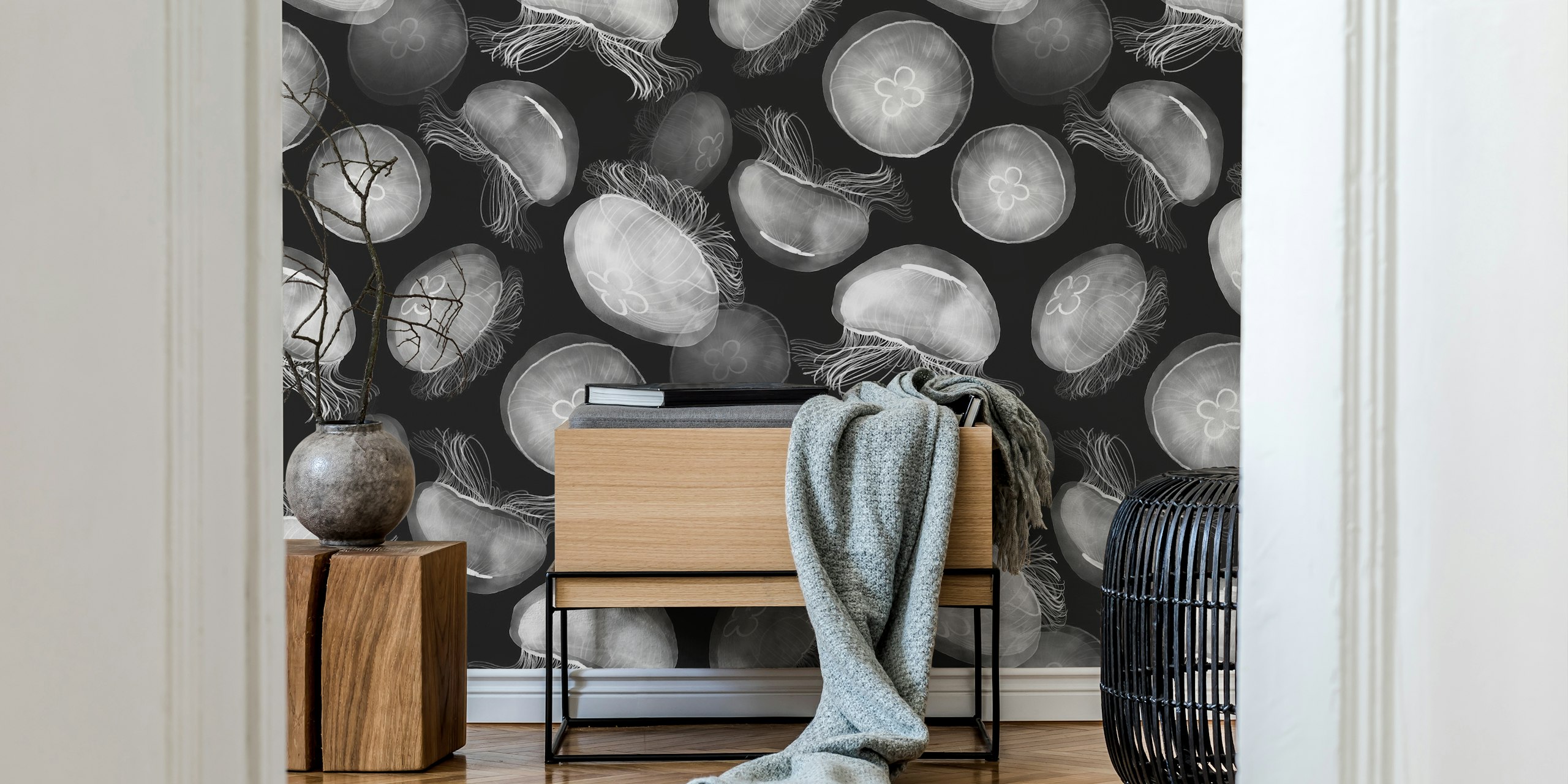 Translucent Moon Jellyfish wallpaper w pokoju