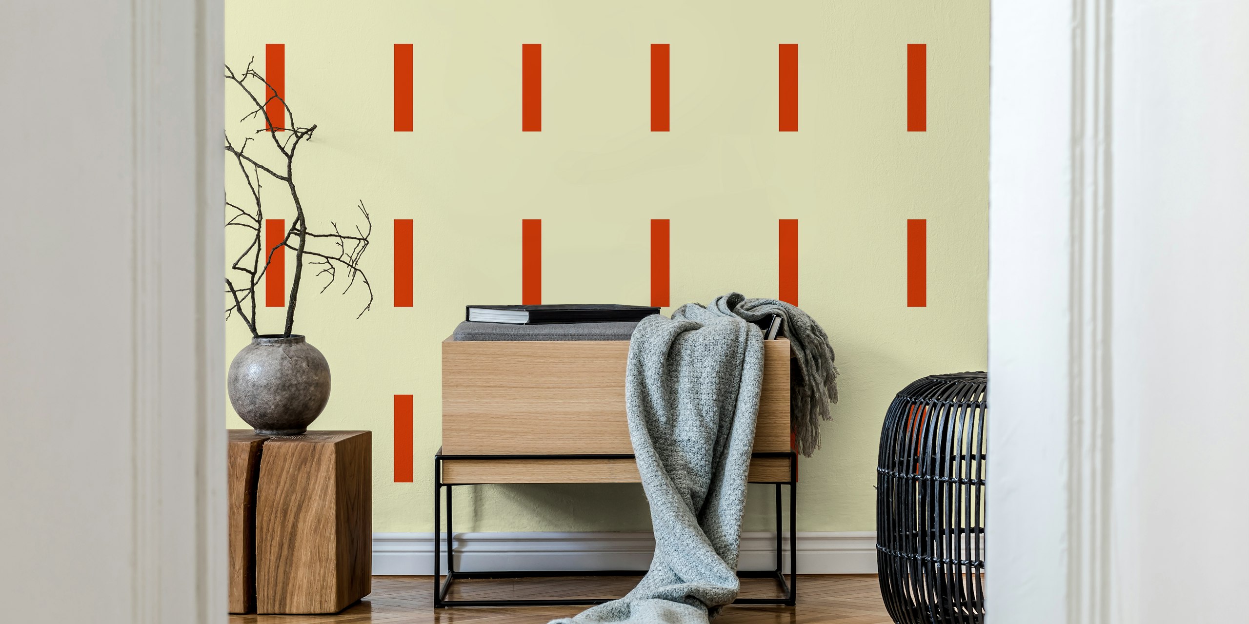 Rooted Minimalist Terracotta Pattern papel pintado en la habitación