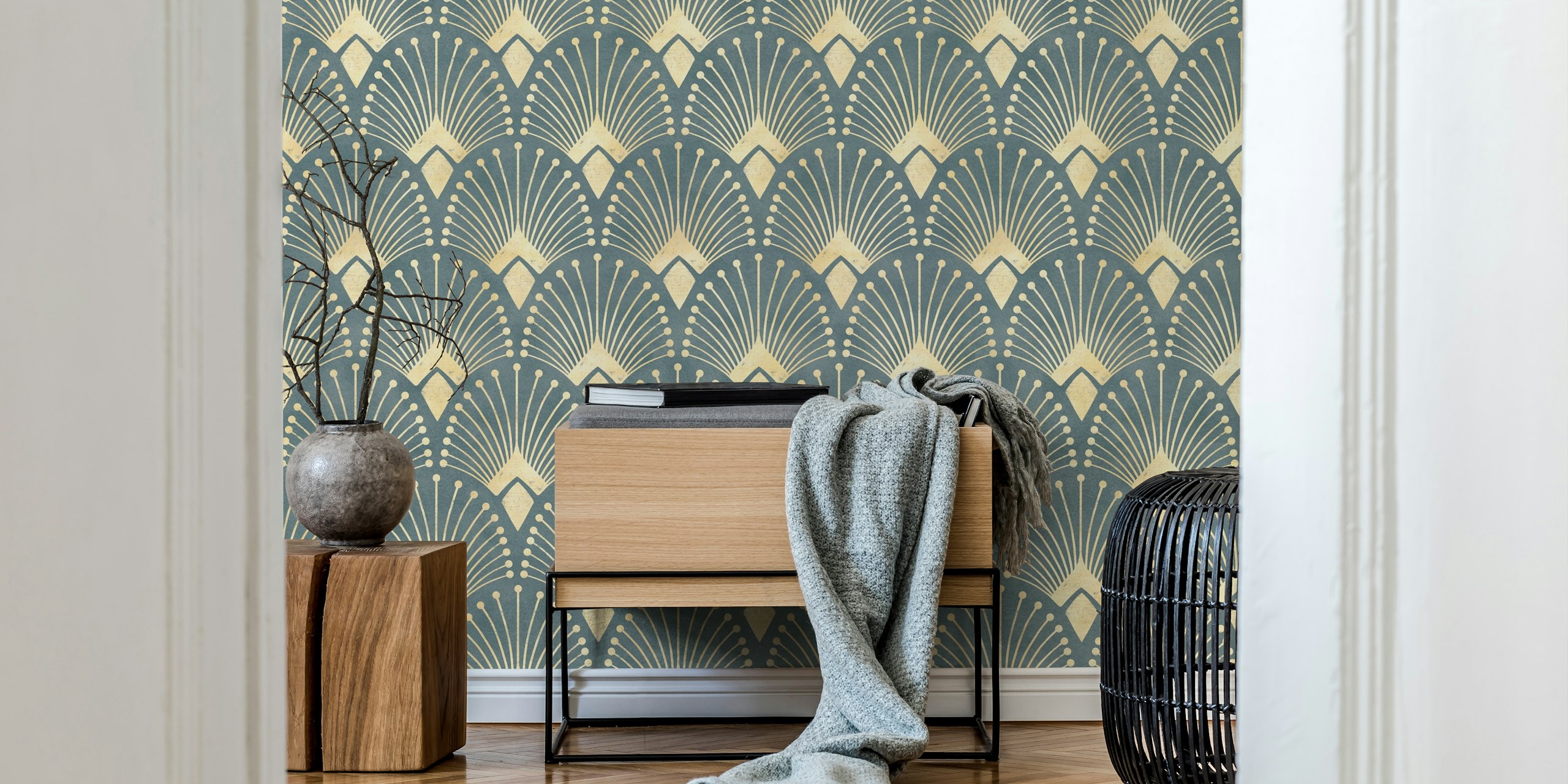 Papel de parede Ornamental art deco em um quarto