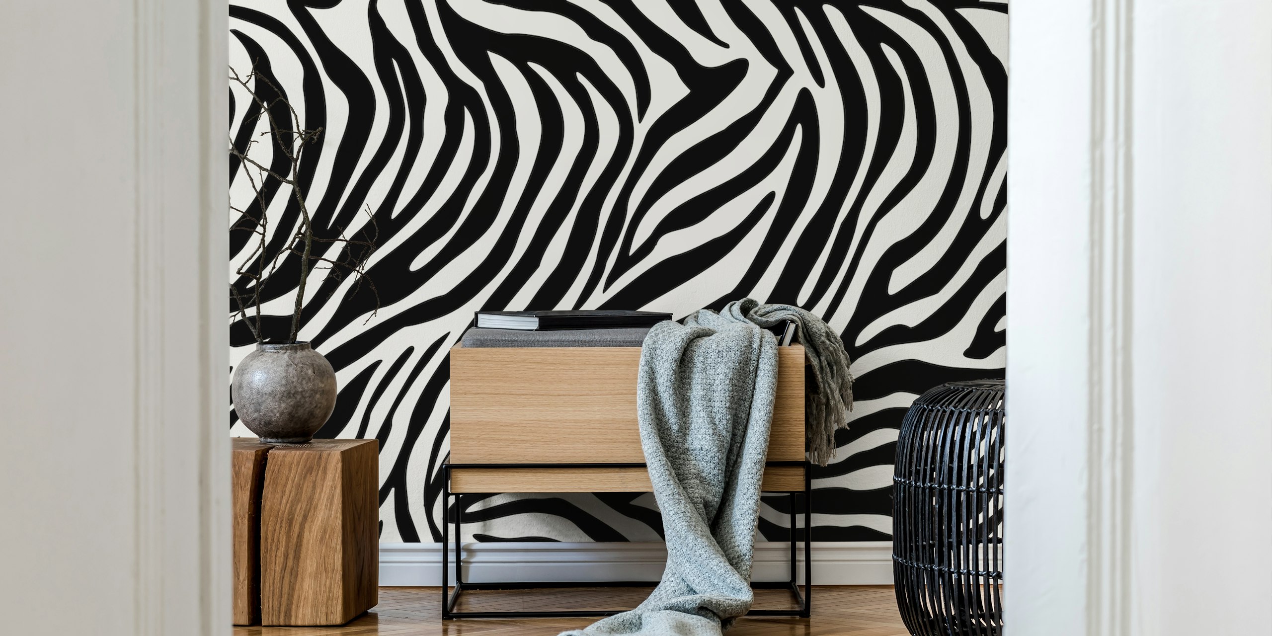 Papier peint Zebra pattern III affiché dans une pièce