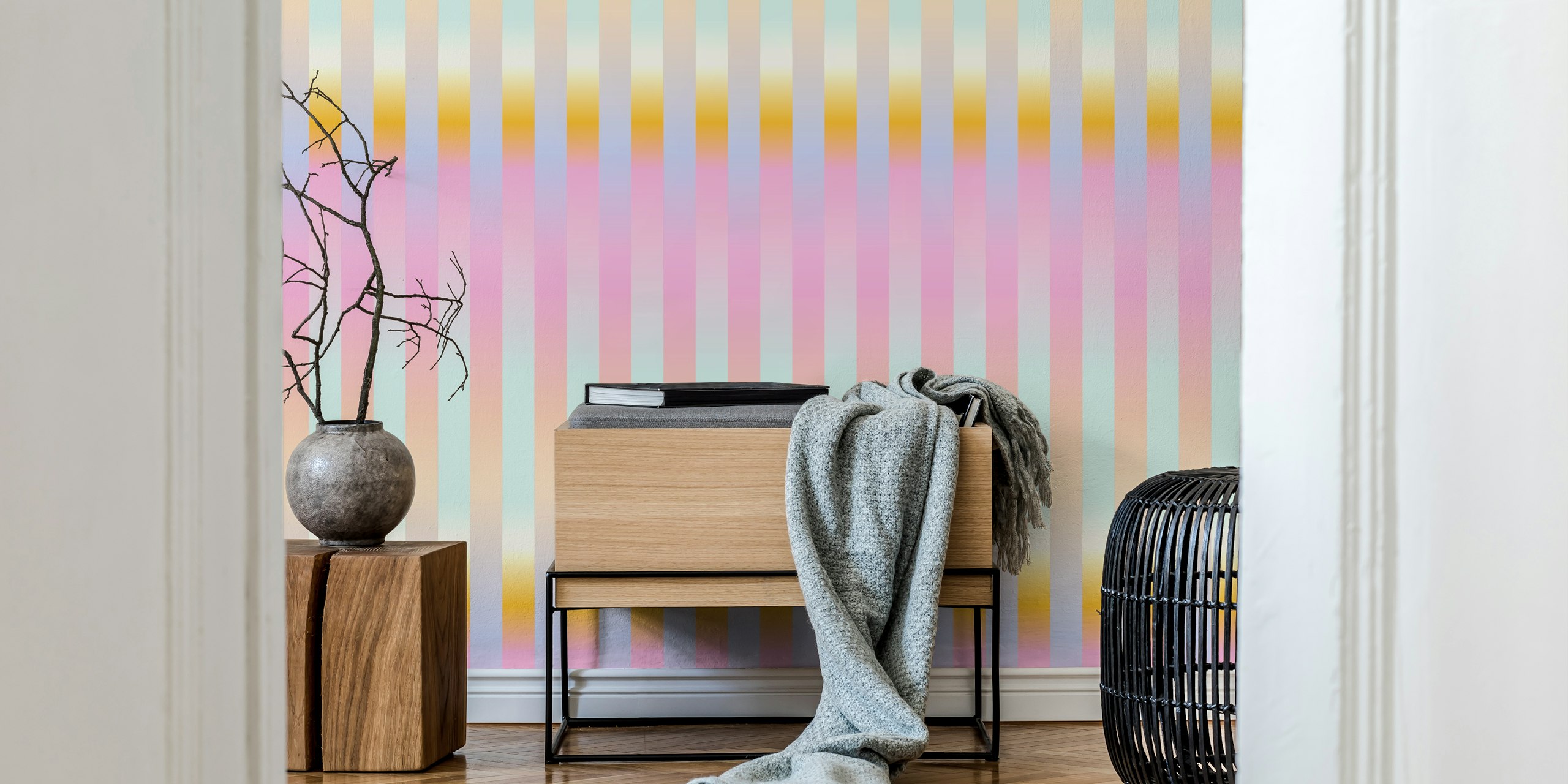 Tapeta Blurred Stripes w stylowym pokoju
