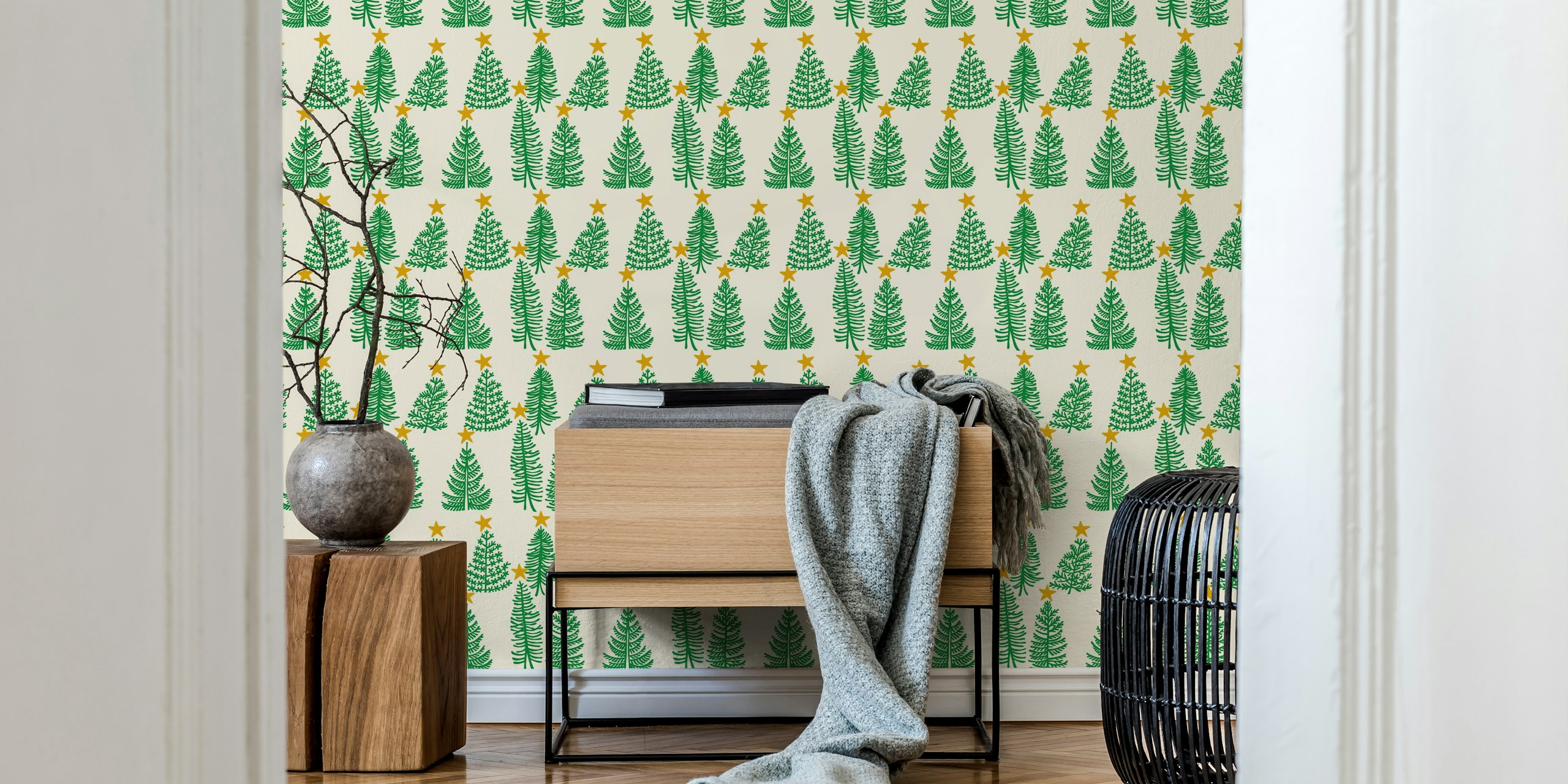 design de papier peint Christmas tree forest