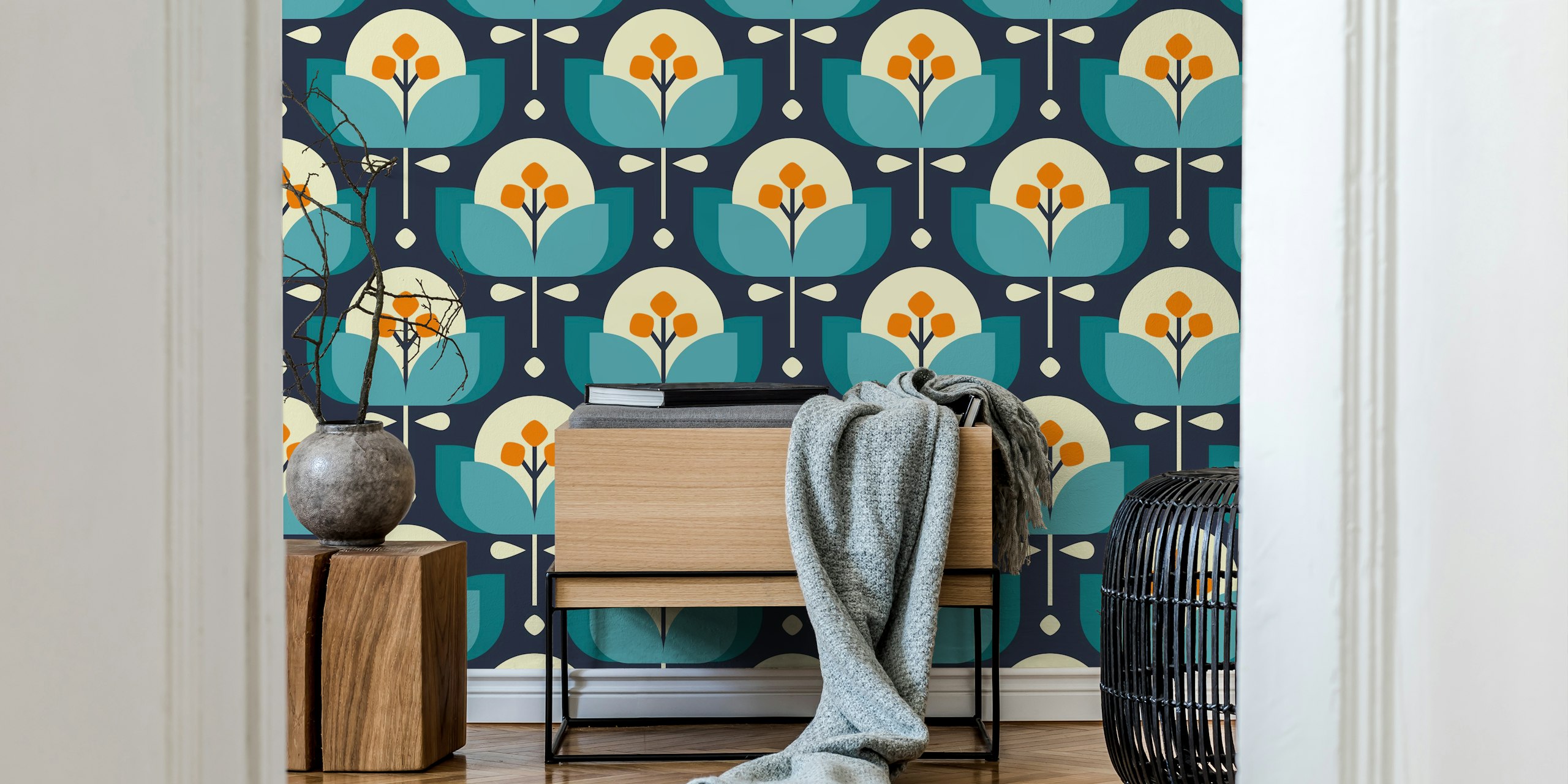 Skandinavisk geometrisk blomsterdesign