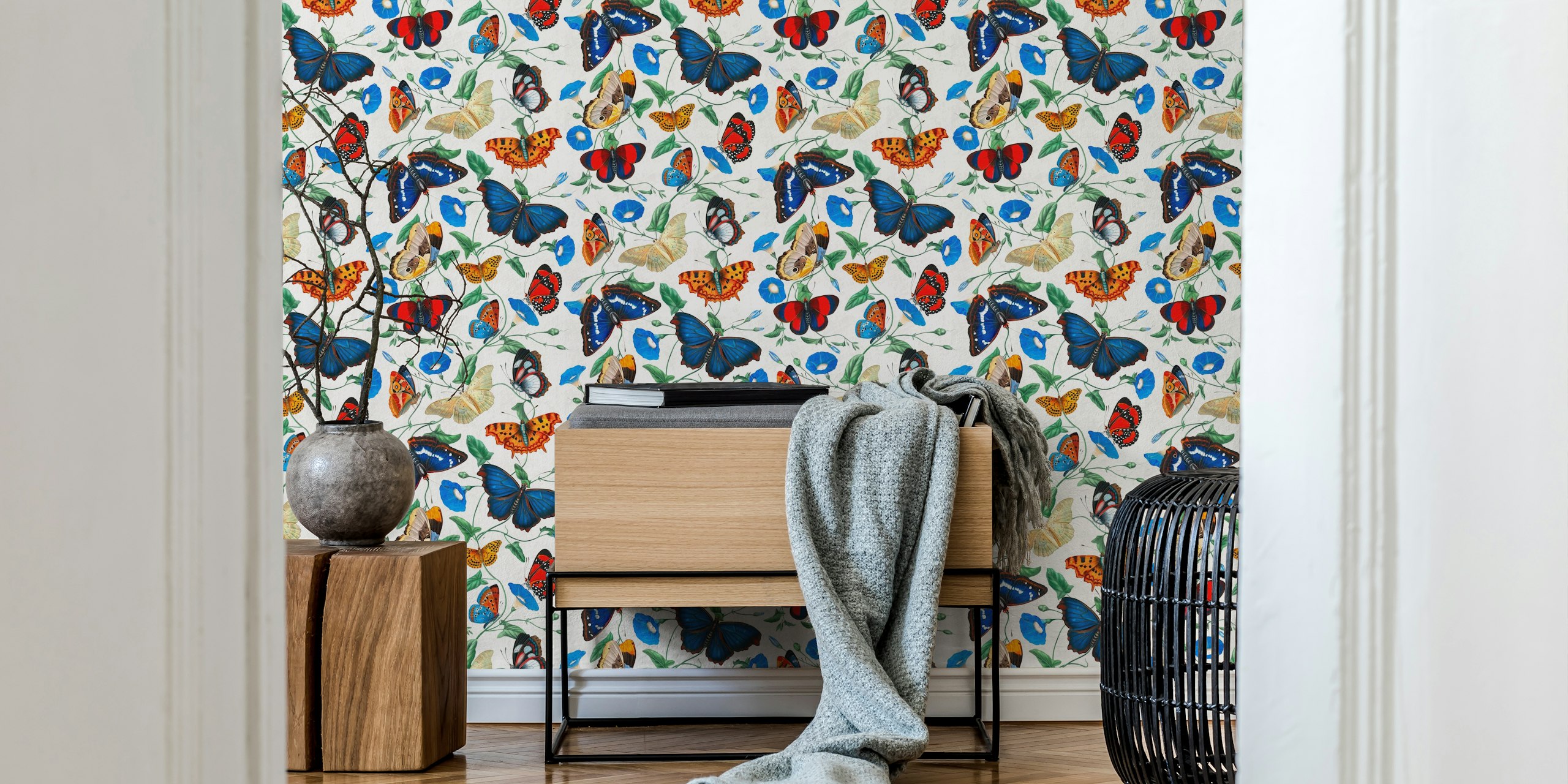 Papillonia wallpaper with butterflies and flowers