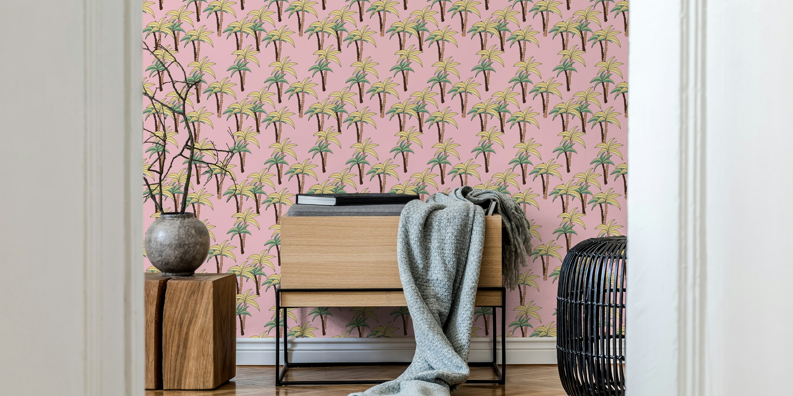 Σχέδιο Retro Palm Trees Pattern #1 σε ένα δωμάτιο