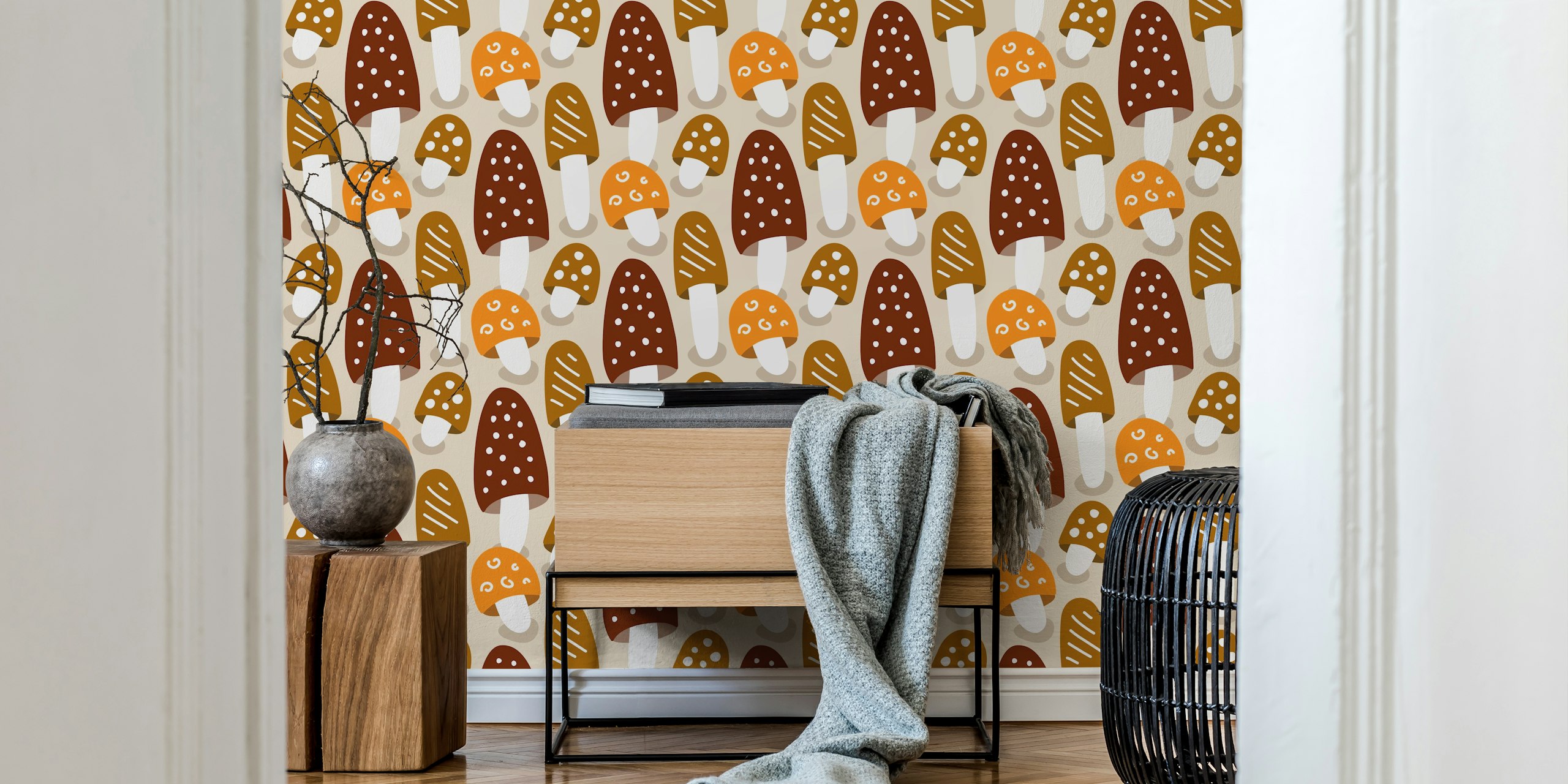 Tapeta Playful mushrooms w pokoju