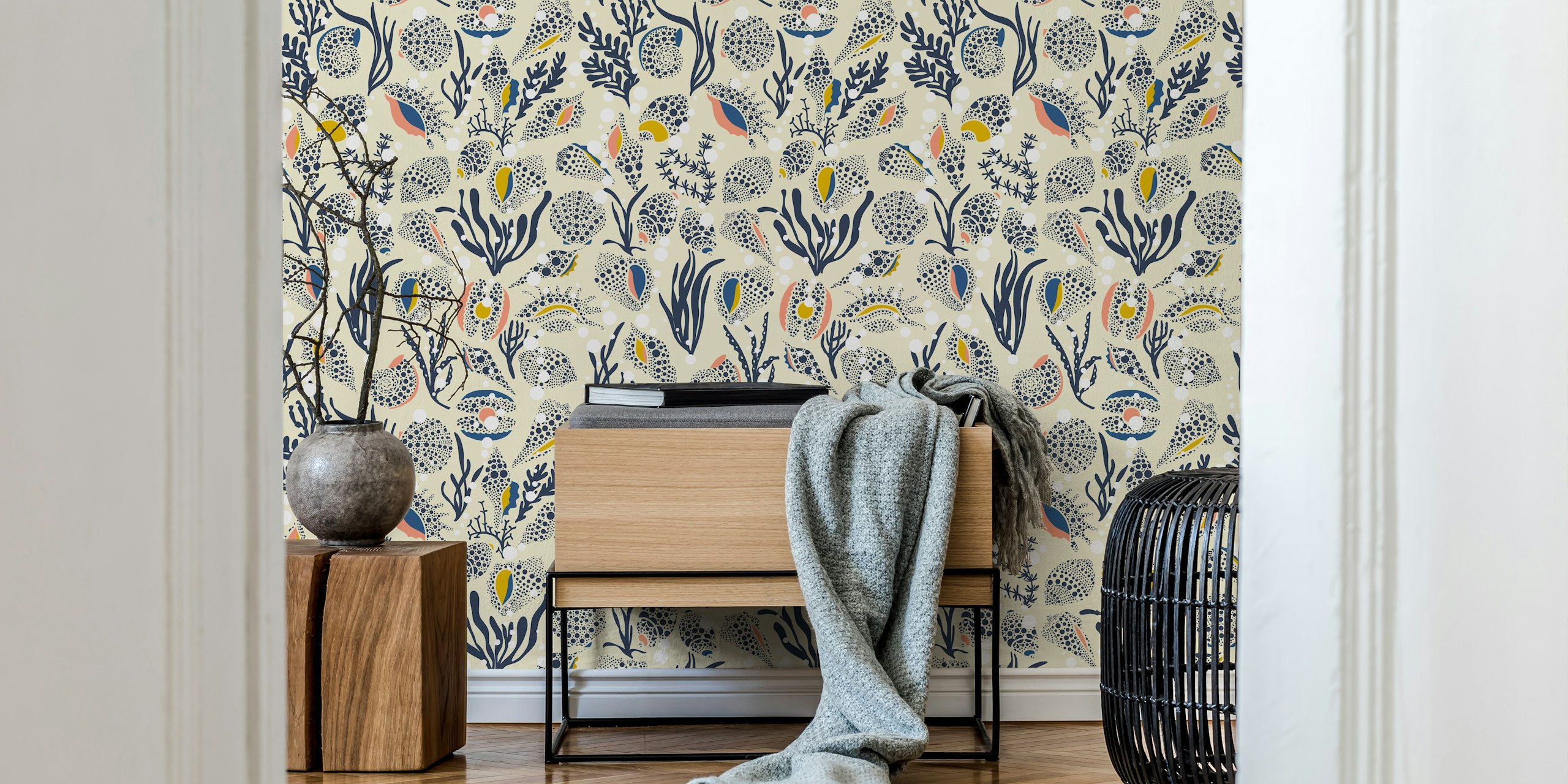 Under the sea wallpaper design in a room