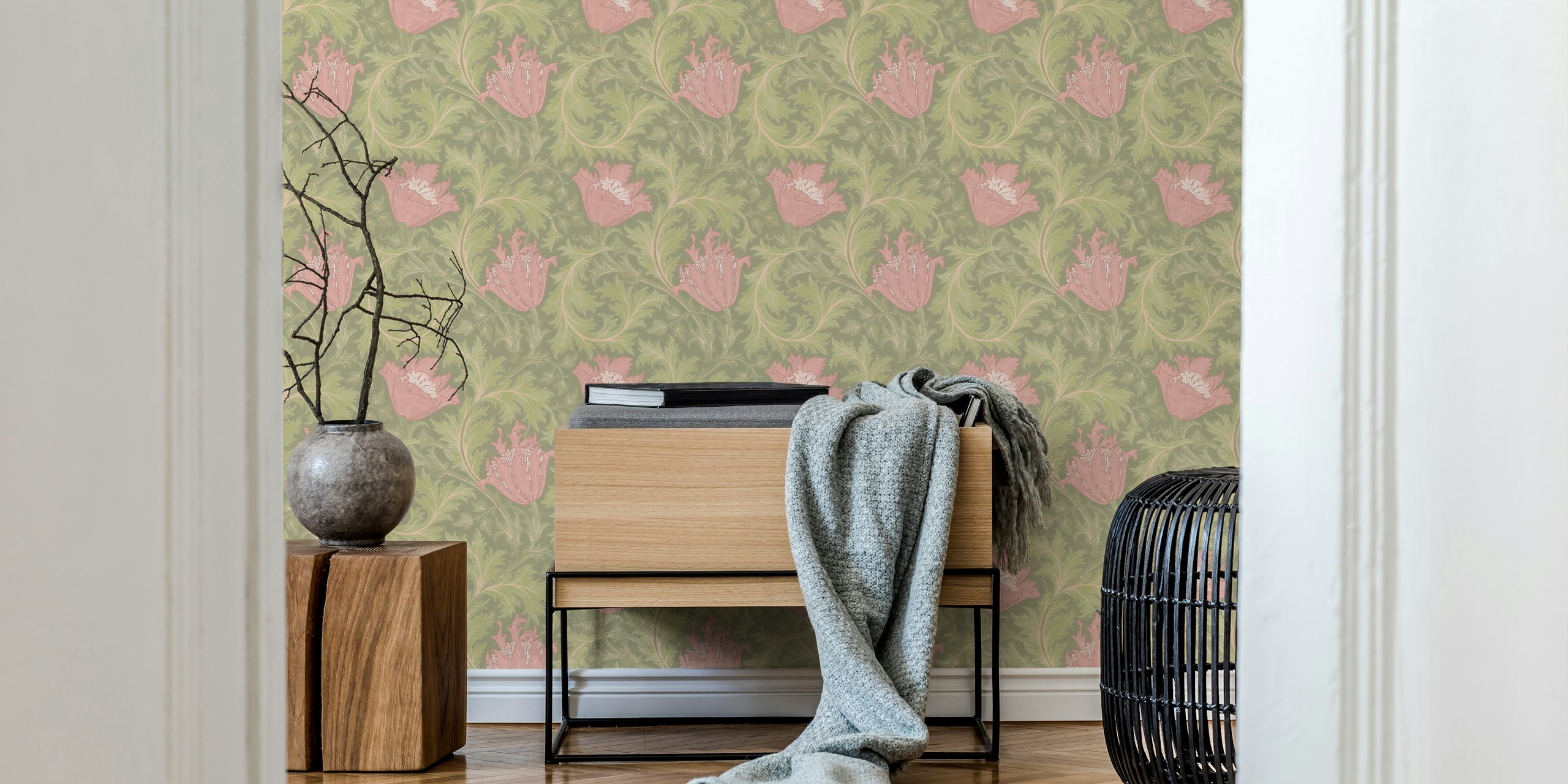 William Morris Anemone wallpaper in a room