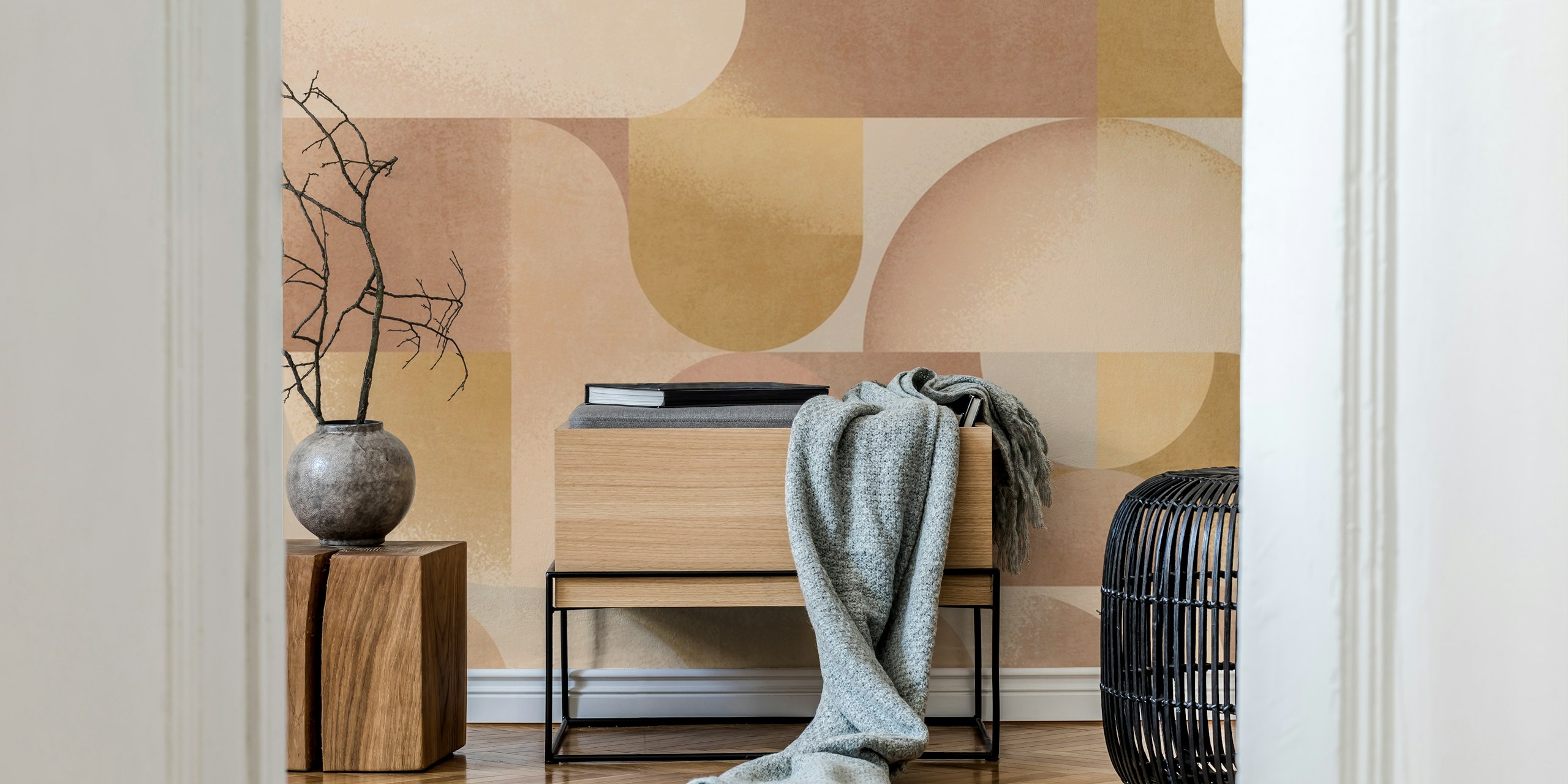 Bauhaus-inspirierte neutrale geometrische Tapete