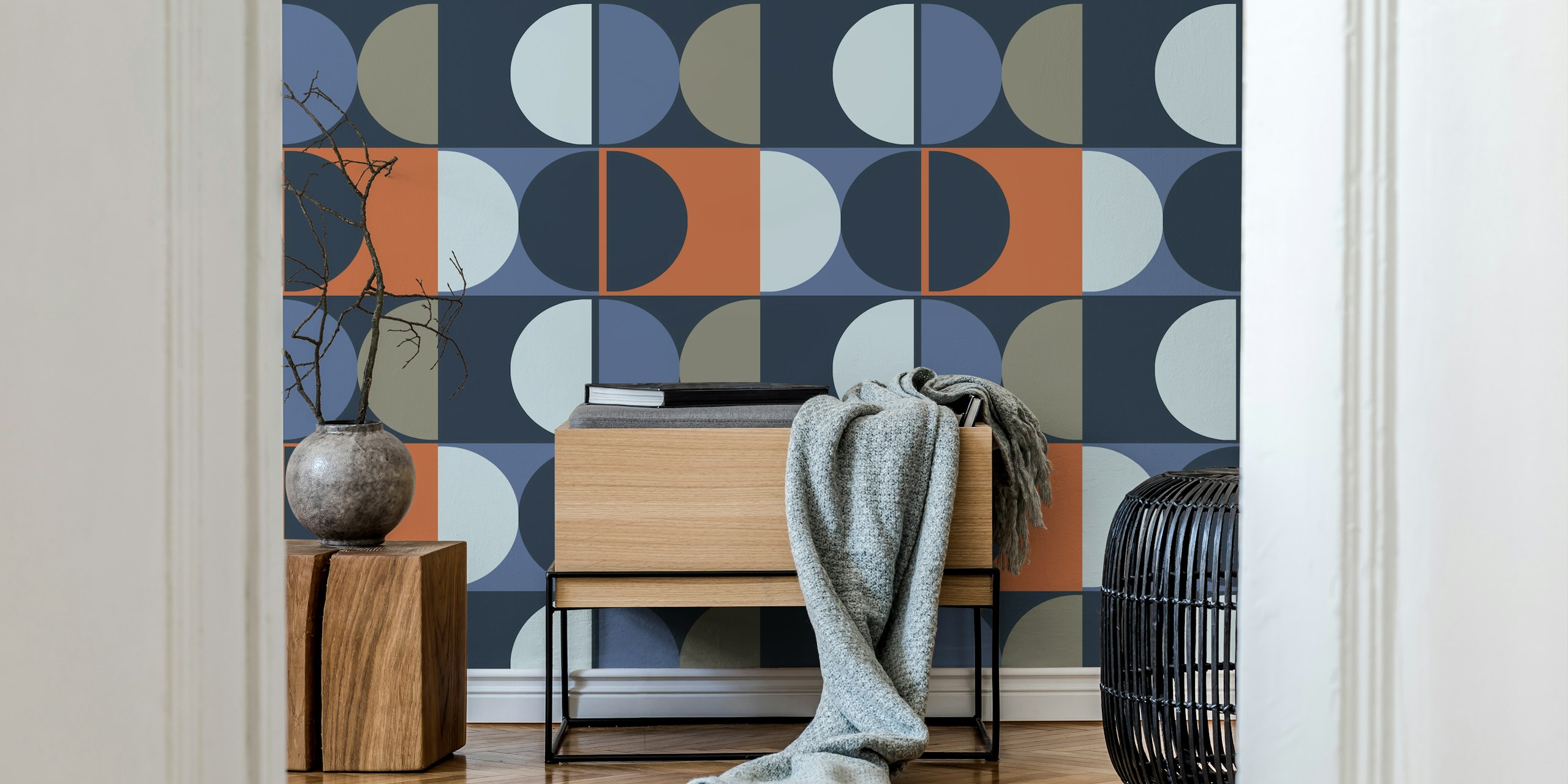 Play - Blue Nova design per carta da parati in una stanza