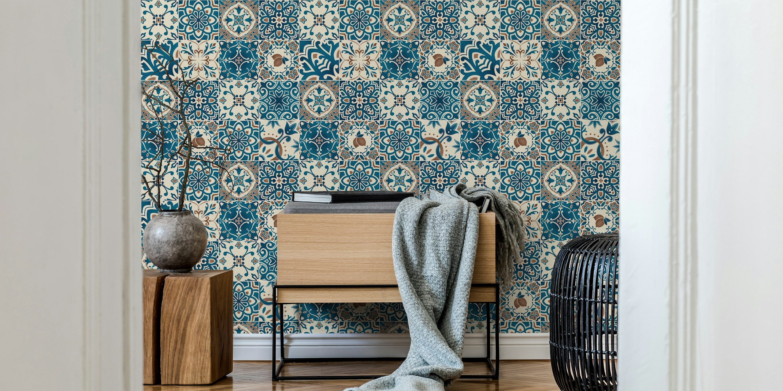 Italian tiles tapeta w ustawieniu pokoju