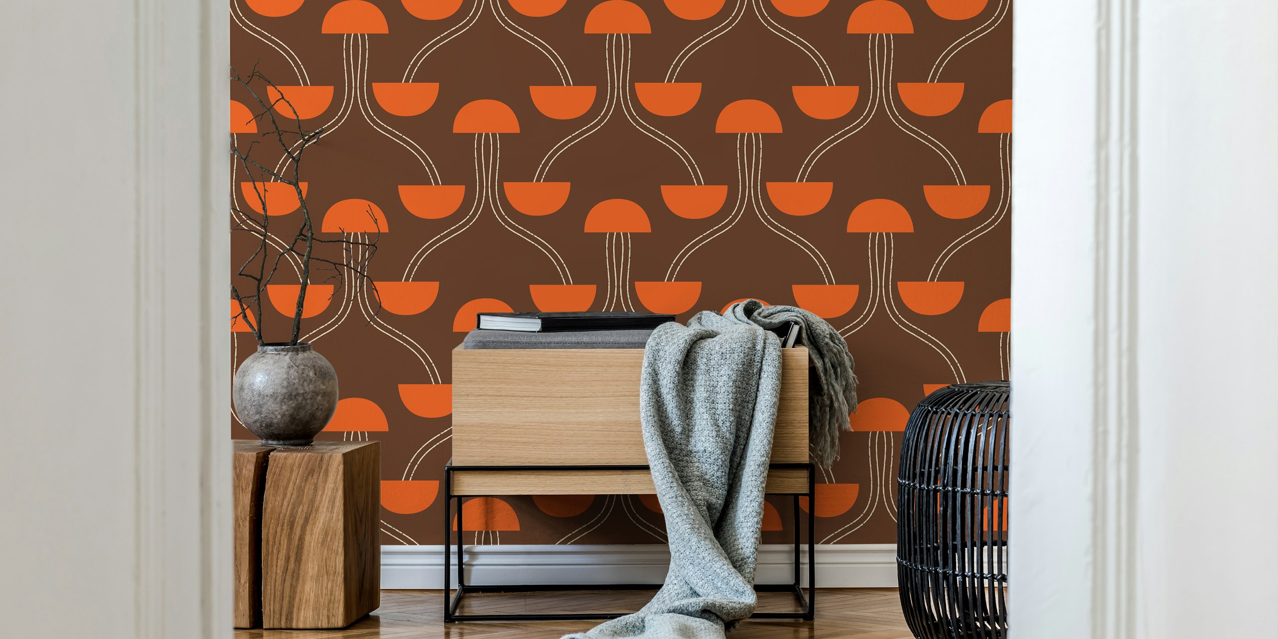 Mindfulness Zen Pods Brown tapet i et rum