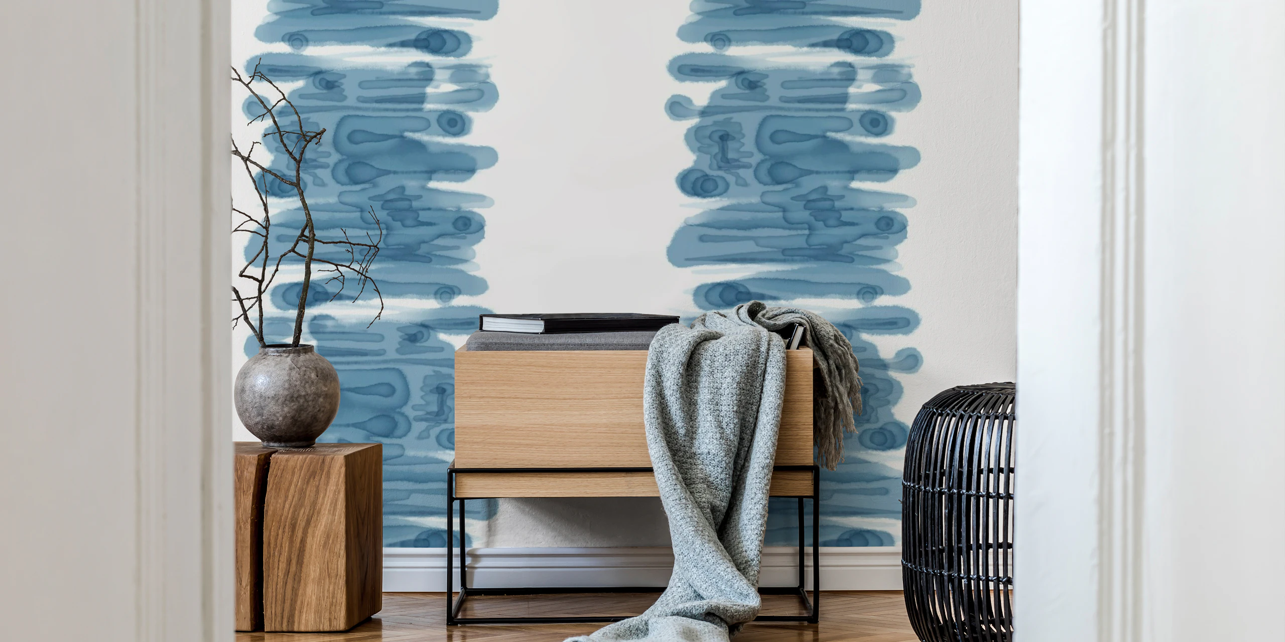 Moon Path Pattern in Blue - Happywall