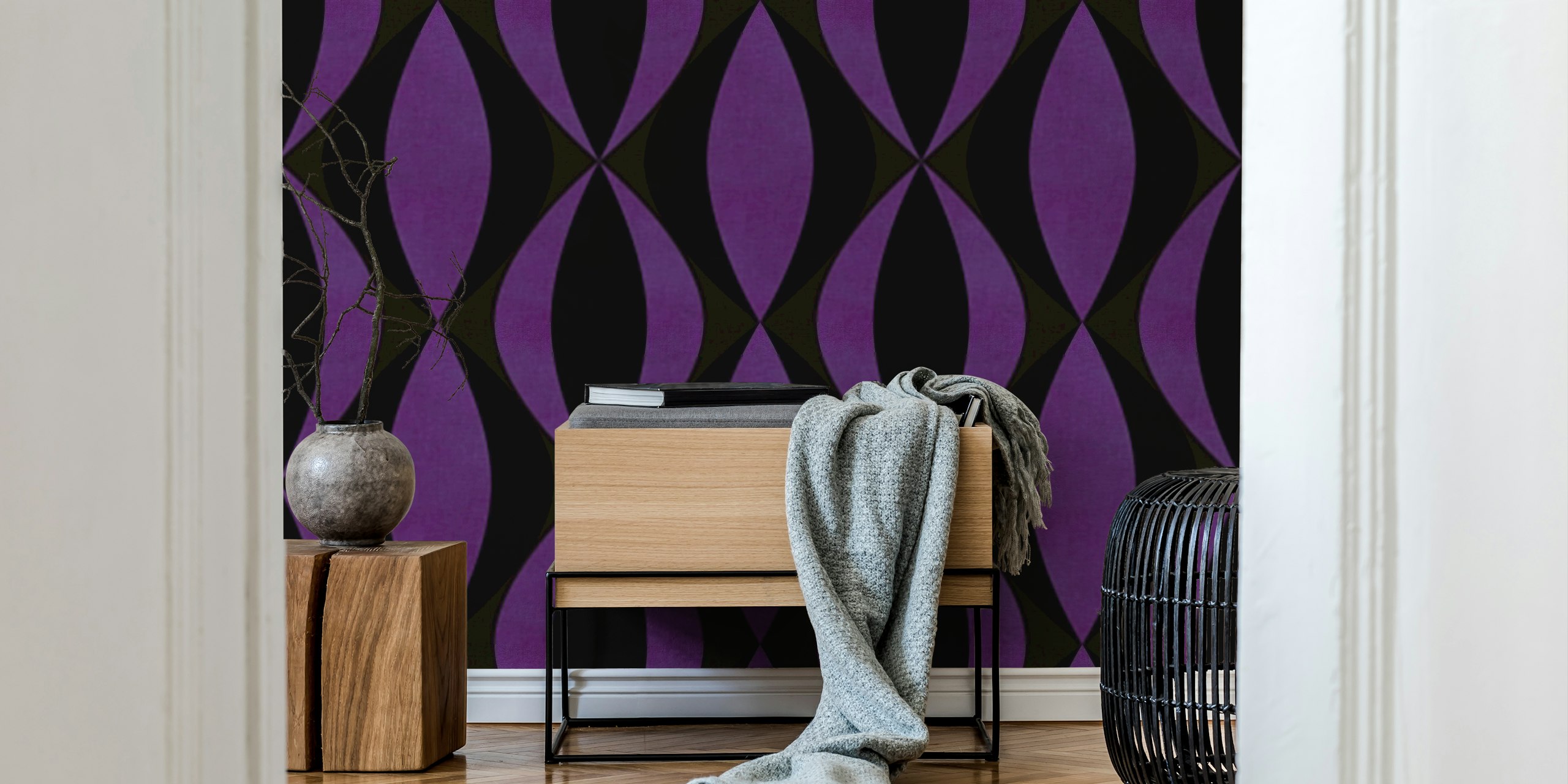 Décoration murale lilas ornement Art déco chez Happywall