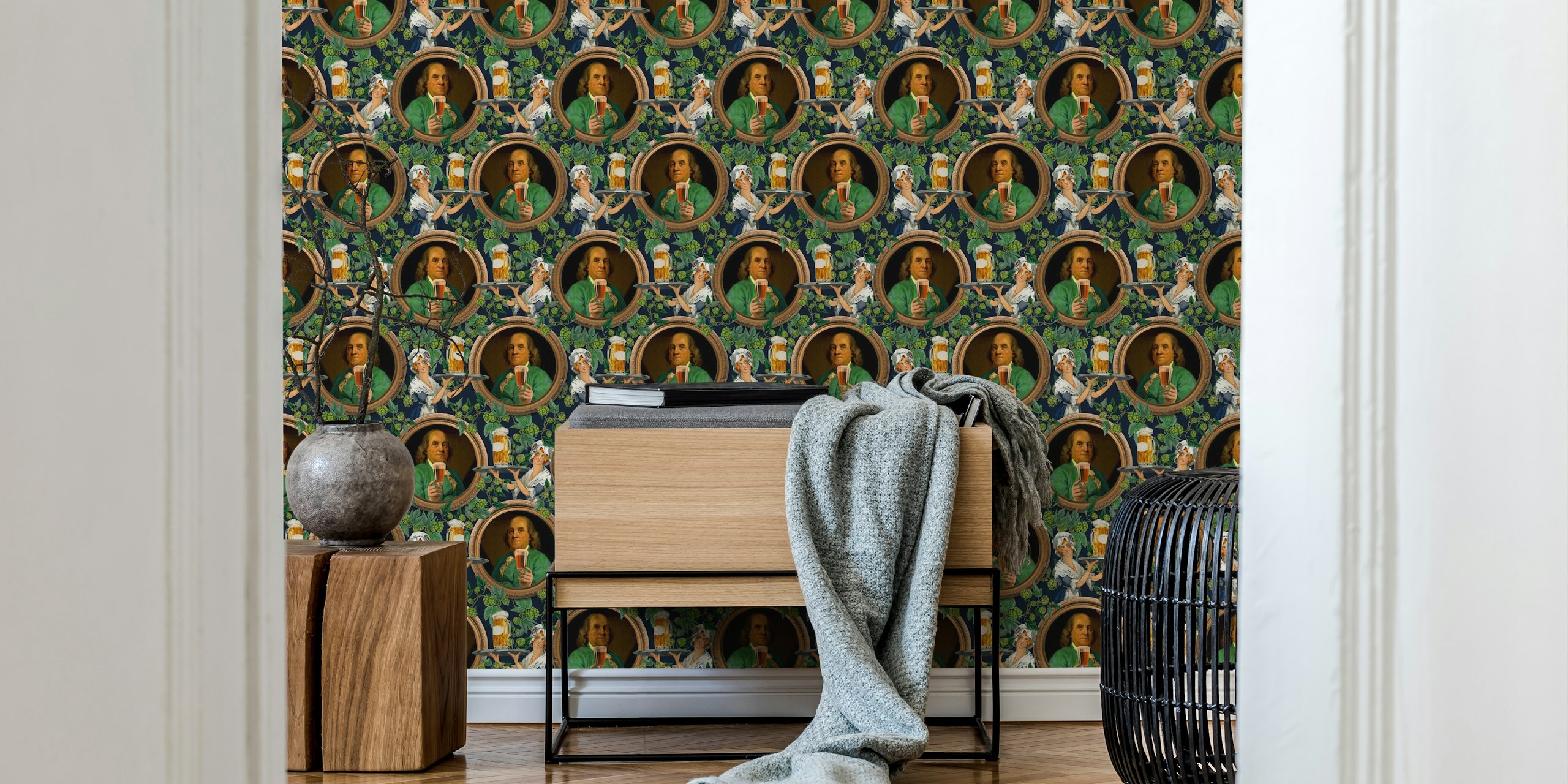 Benjamin Franklin themed wallpaper design