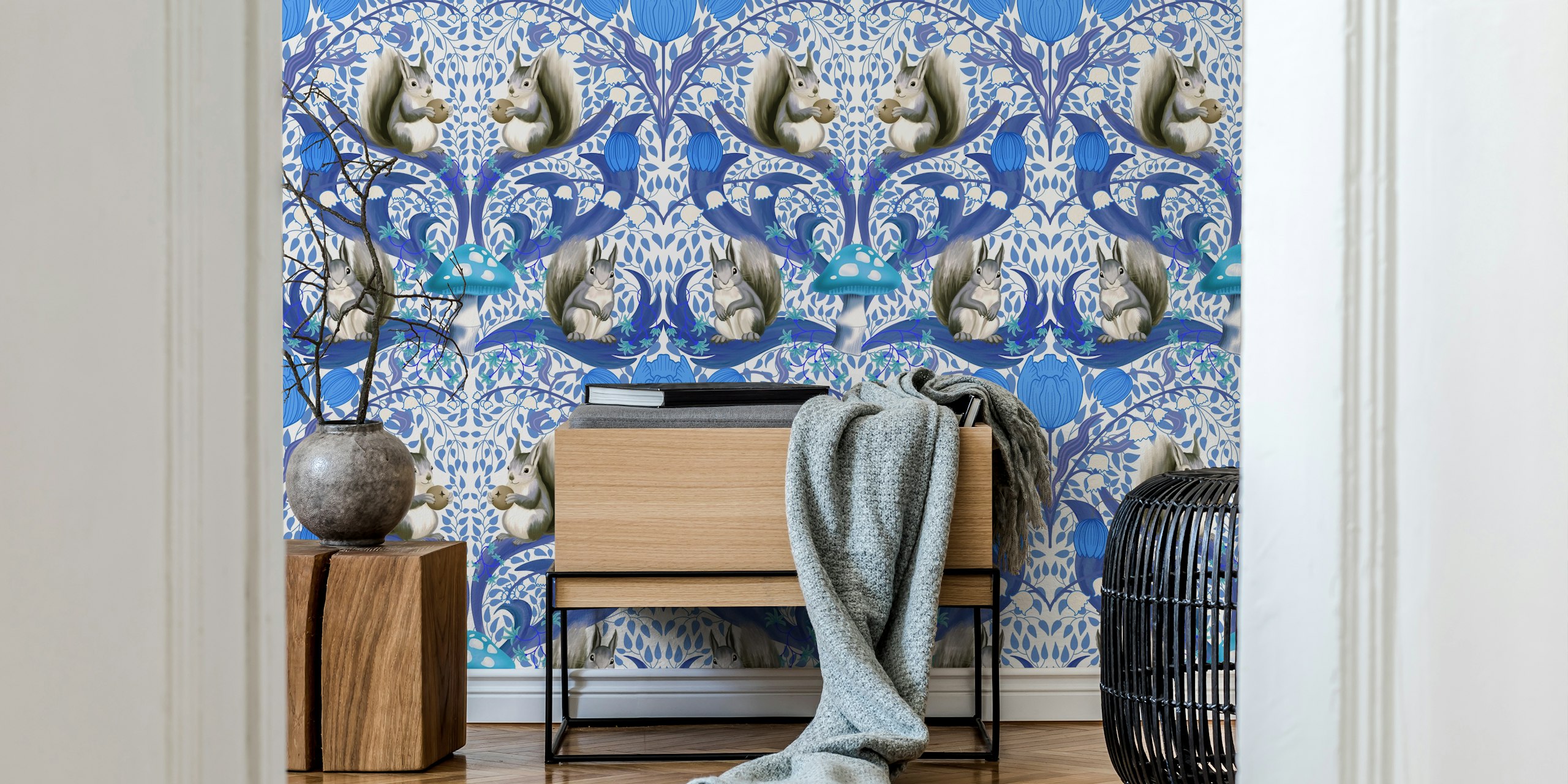 Blueberry Thief 8 wallpaper in a room