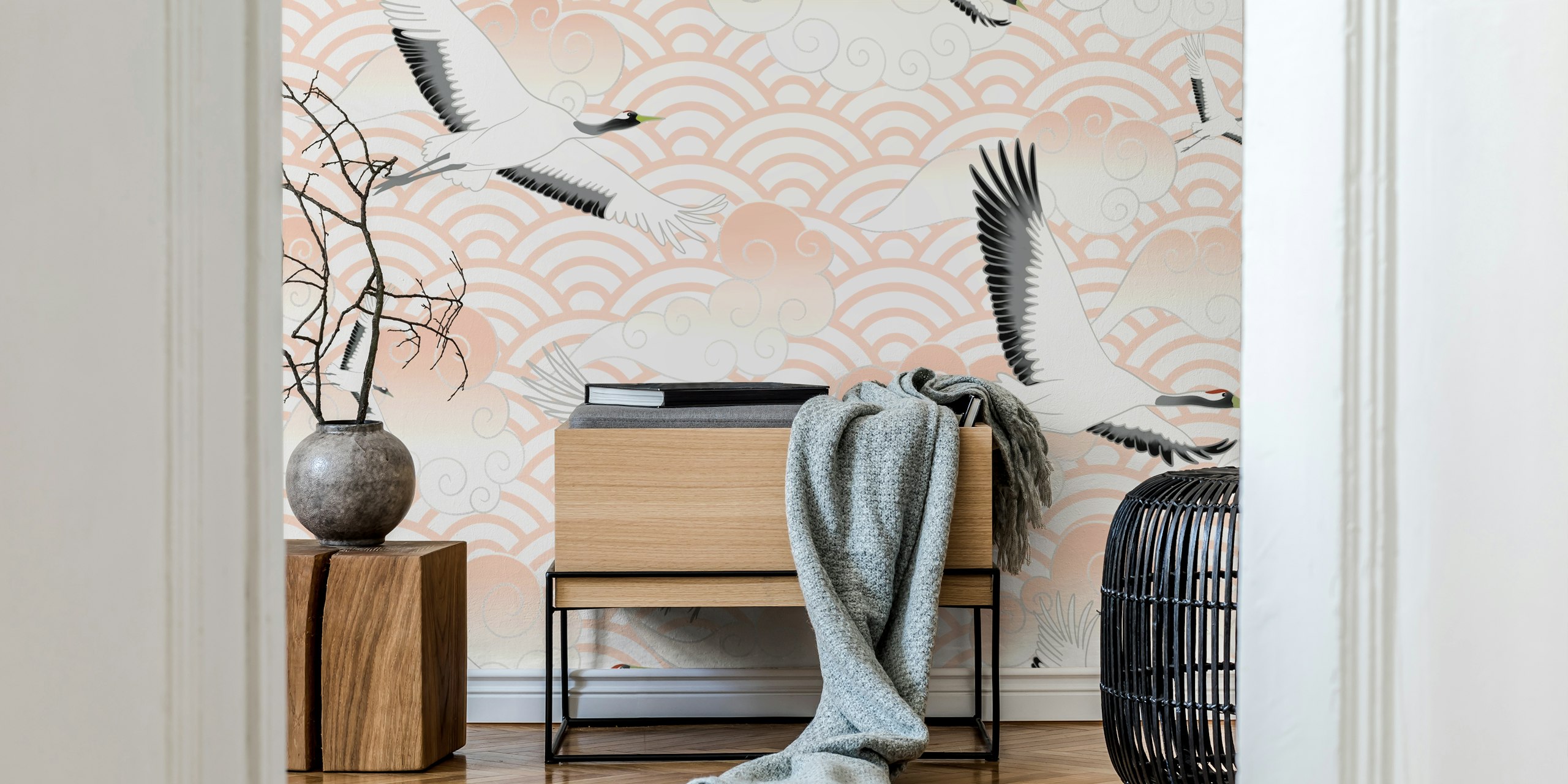 Flying Cranes on a Cloudy Sky 6 u stylish sobi