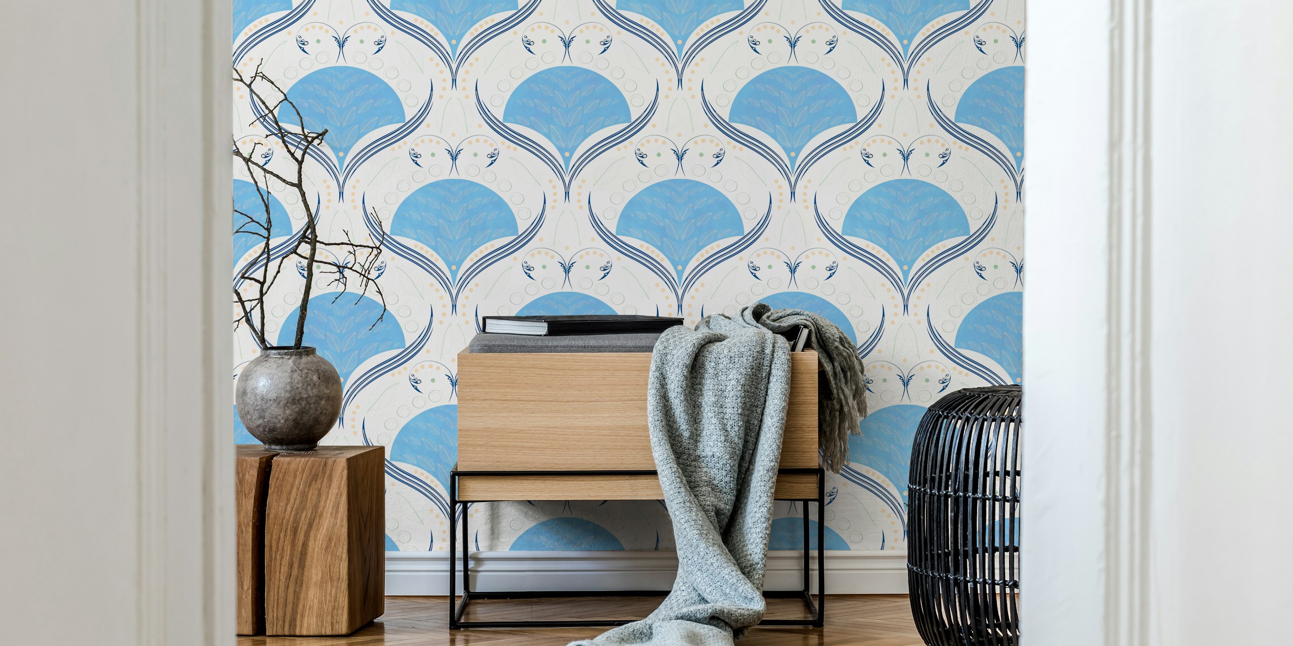 Botanical Maximalist 04 wallpaper in room setting