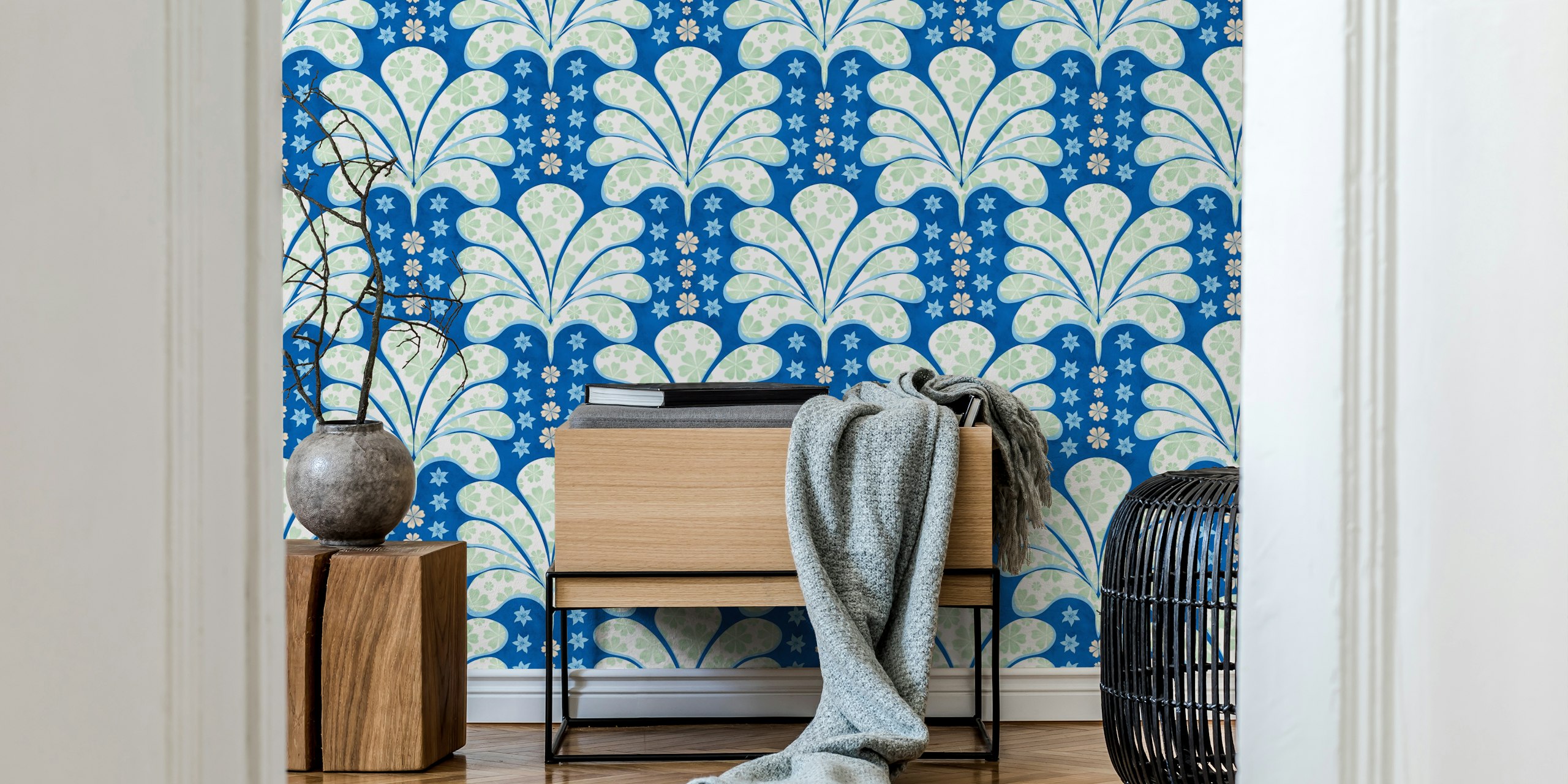 Papel pintado Botanical Maximalist en una habitación
