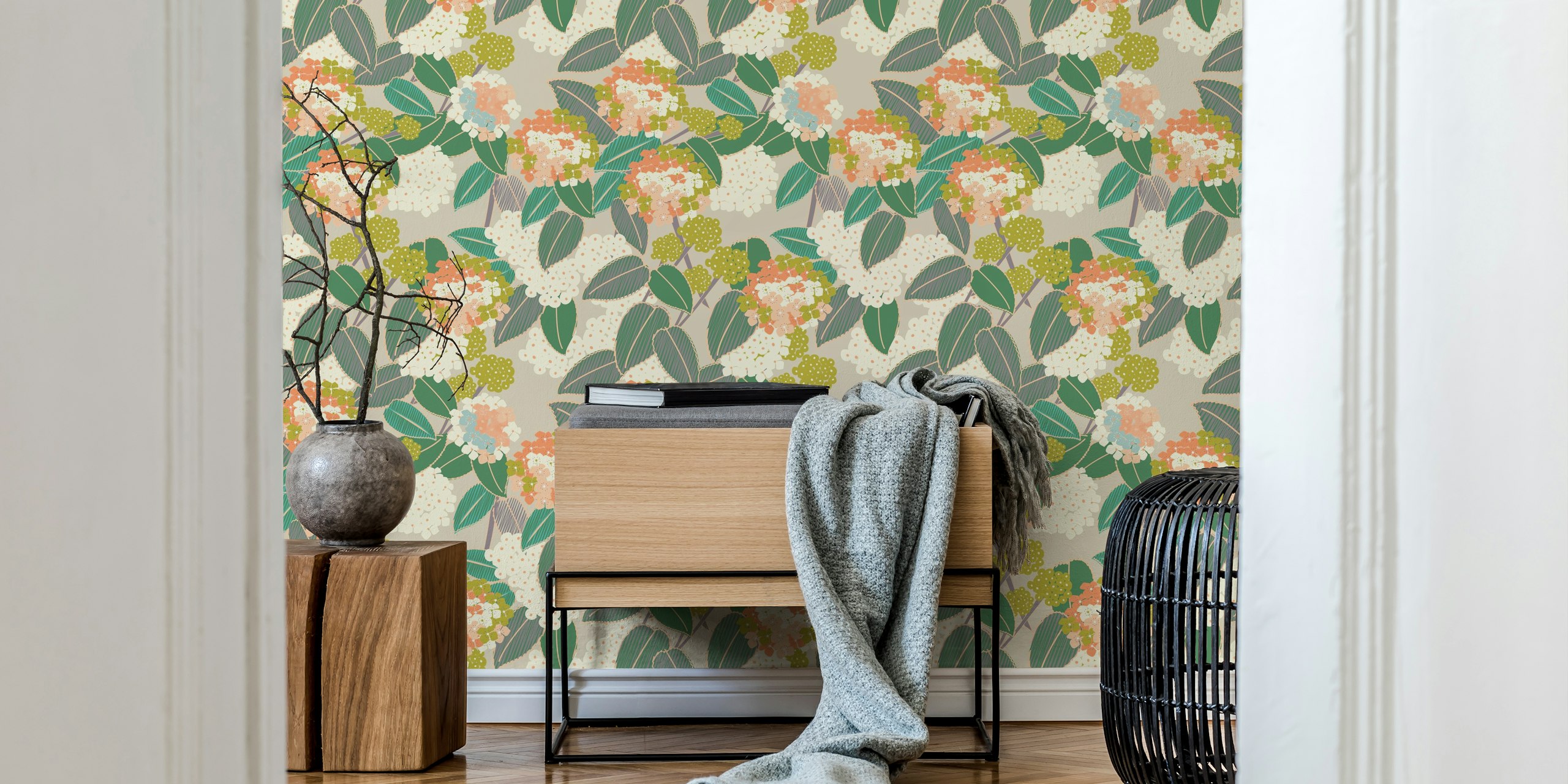 Lovely Latana blomster tapet i et rom